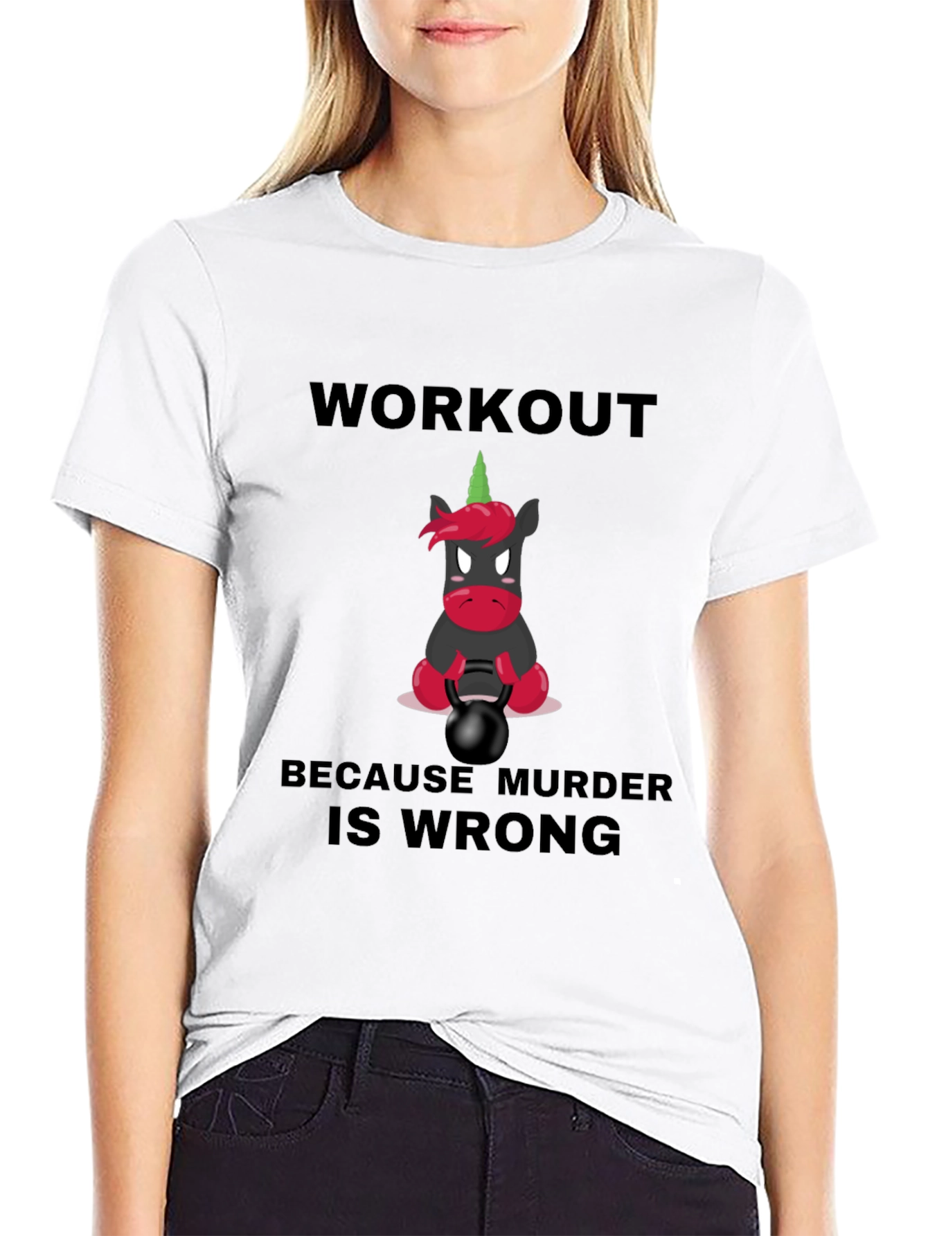 Workout Because Murder Is Wrong Graphic Tee