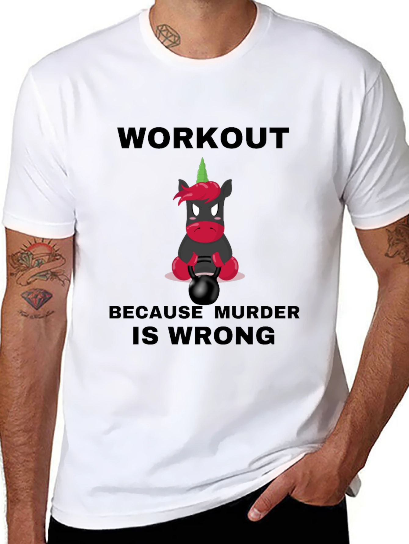 Workout Because Murder Is Wrong Graphic Tee