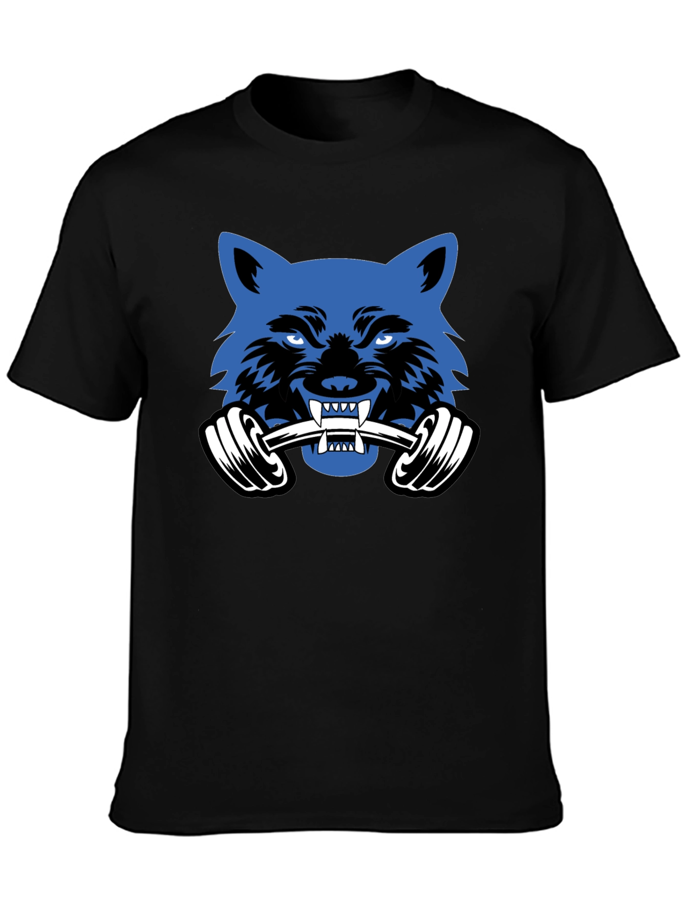 Wolf Gym T-Shirt -  Black Cotton Fitness Tee