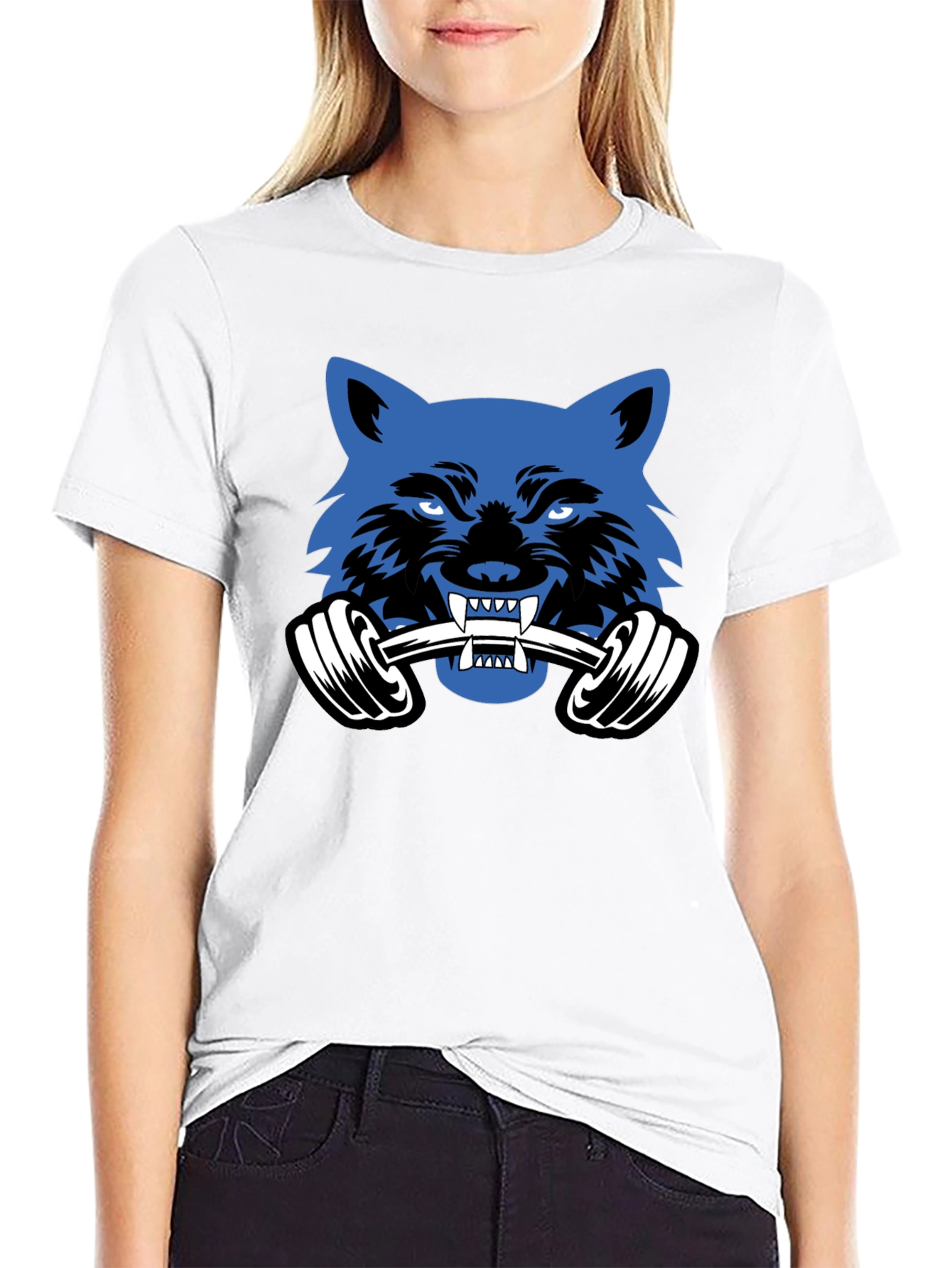 Wolf Gym T-Shirt -  Black Cotton Fitness Tee