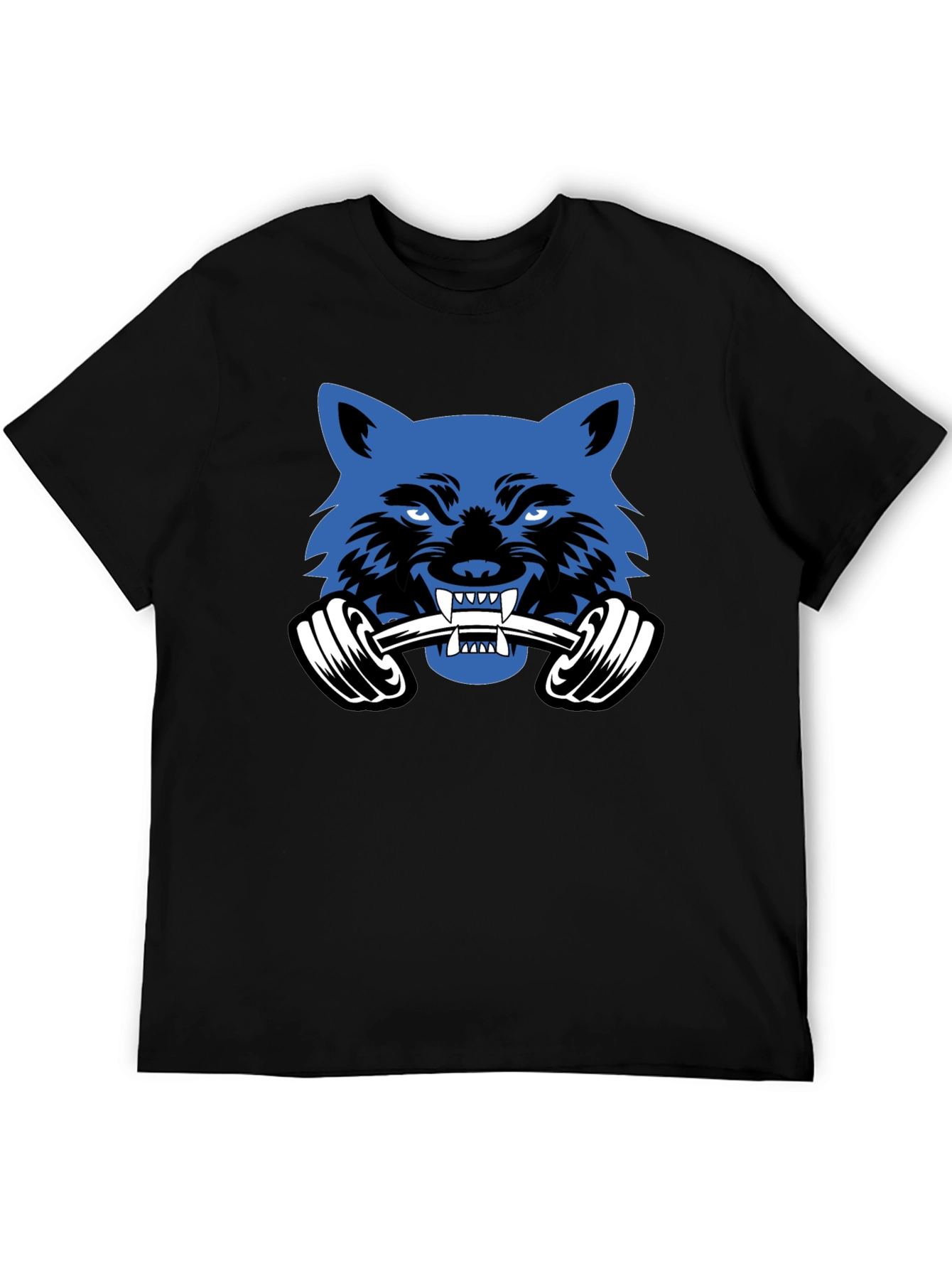 Wolf Gym T-Shirt -  Black Cotton Fitness Tee