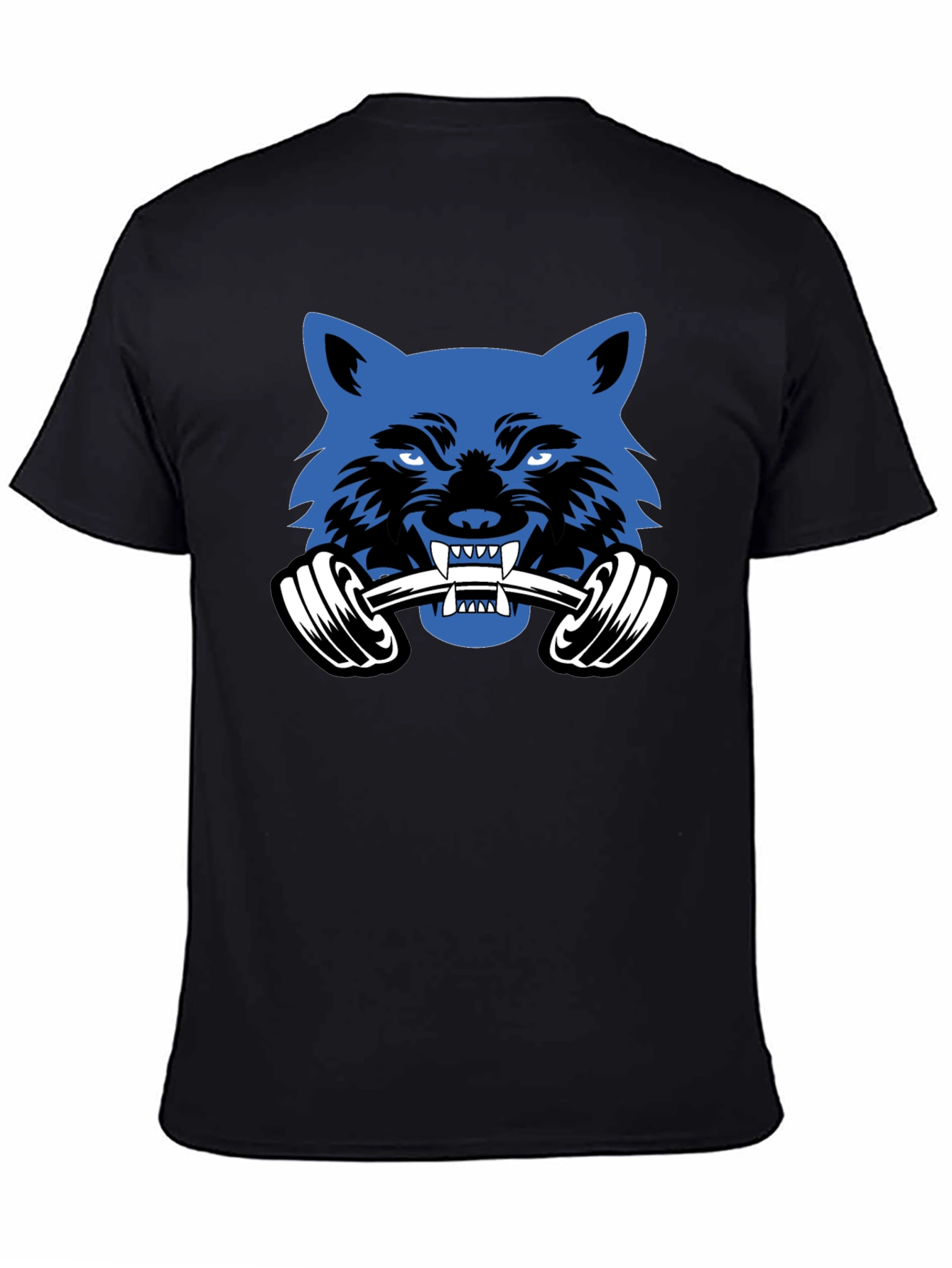 Wolf Gym T-Shirt -  Black Cotton Fitness Tee