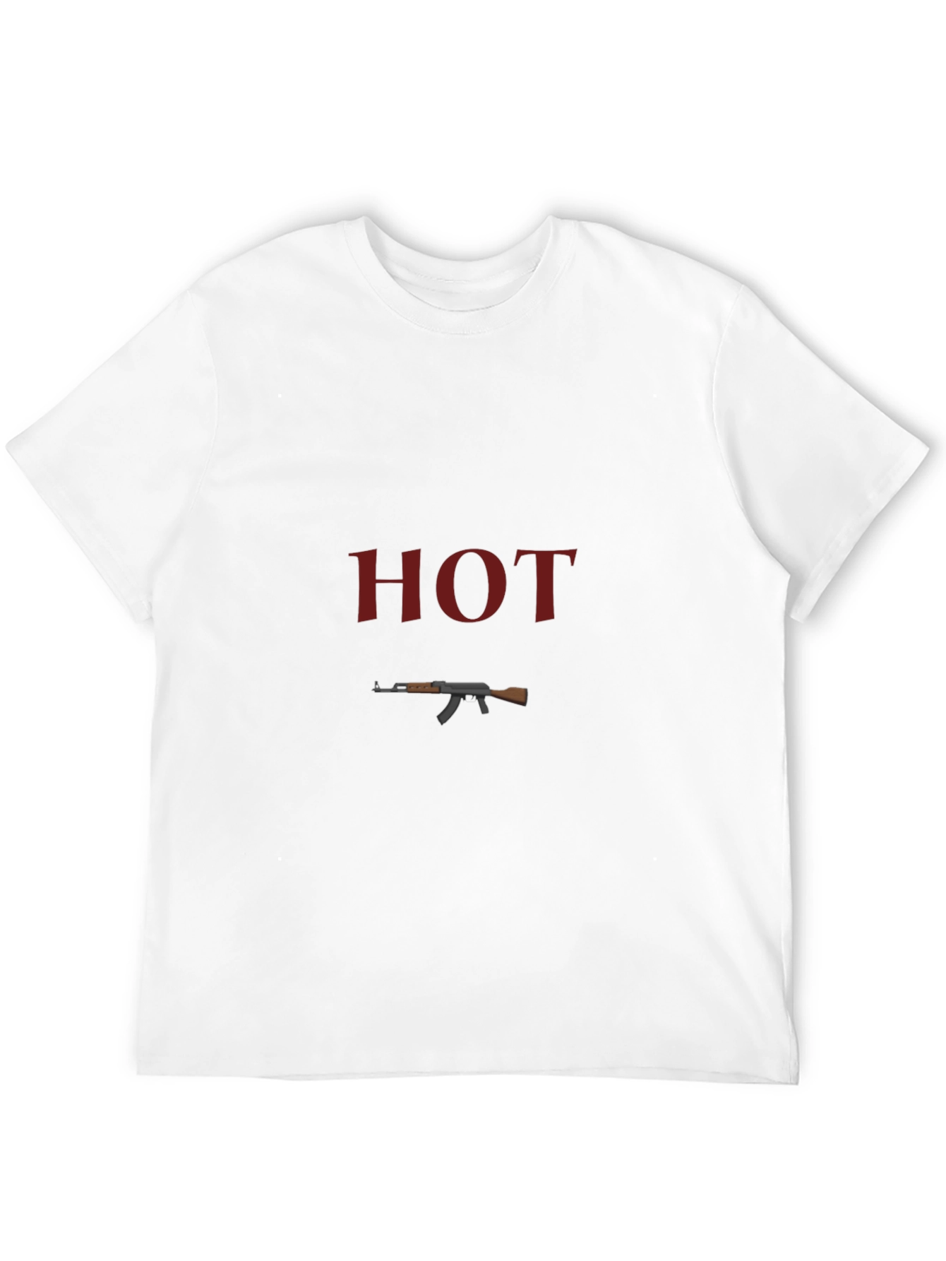 Hot AK-47 Graphic T-Shirt - Black Crew Neck