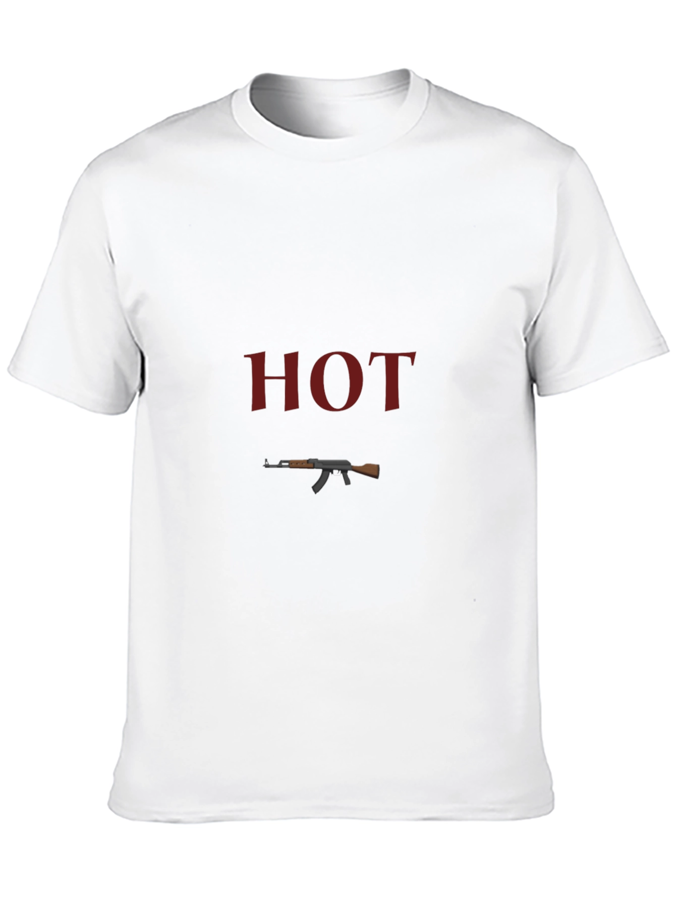 Hot AK-47 Graphic T-Shirt - Black Crew Neck