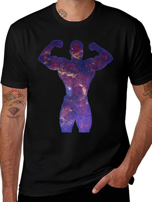 Galaxy Bodybuilder Black T-Shirt