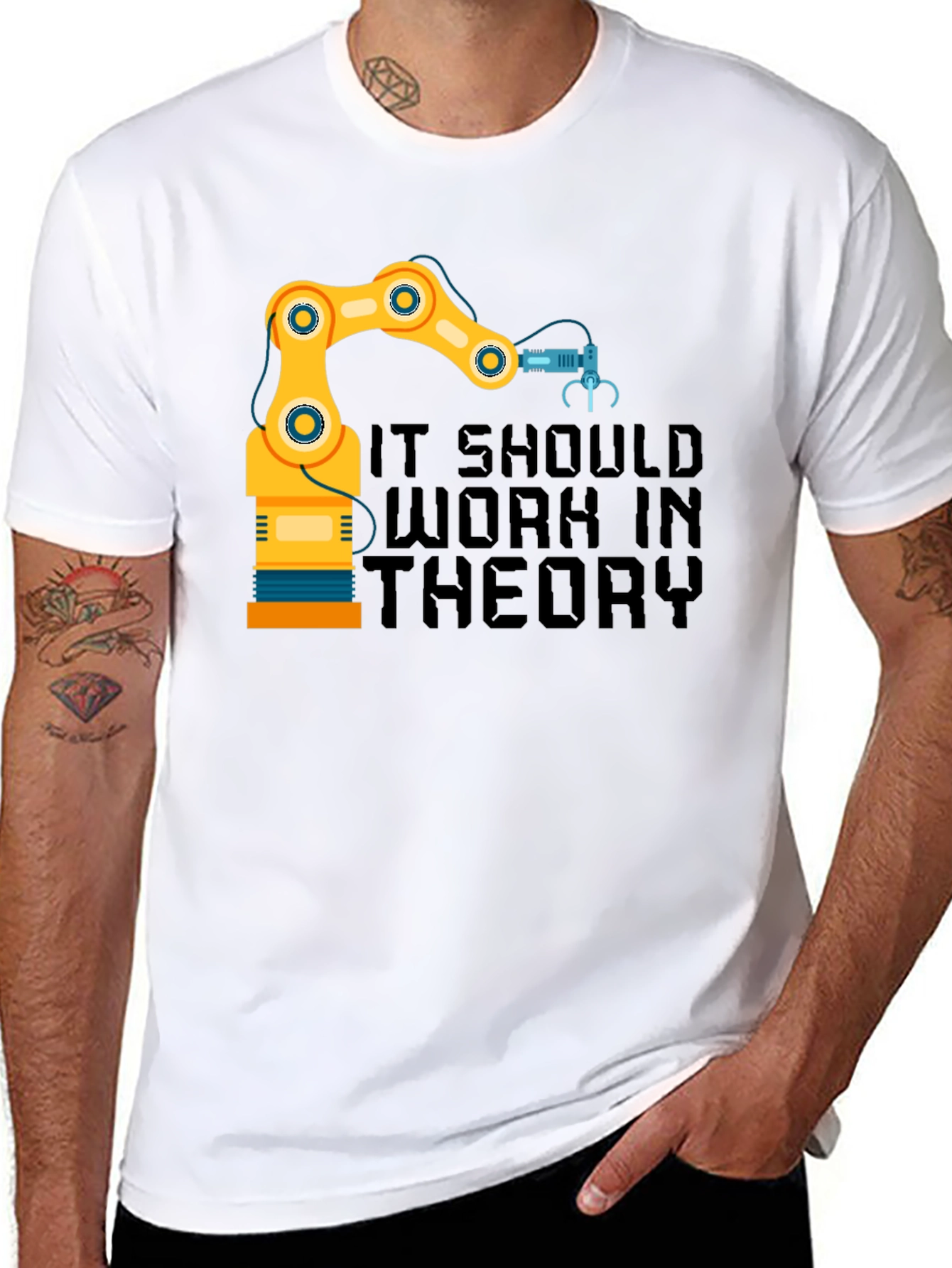 It Should Work in Theory Robot T-Shirt