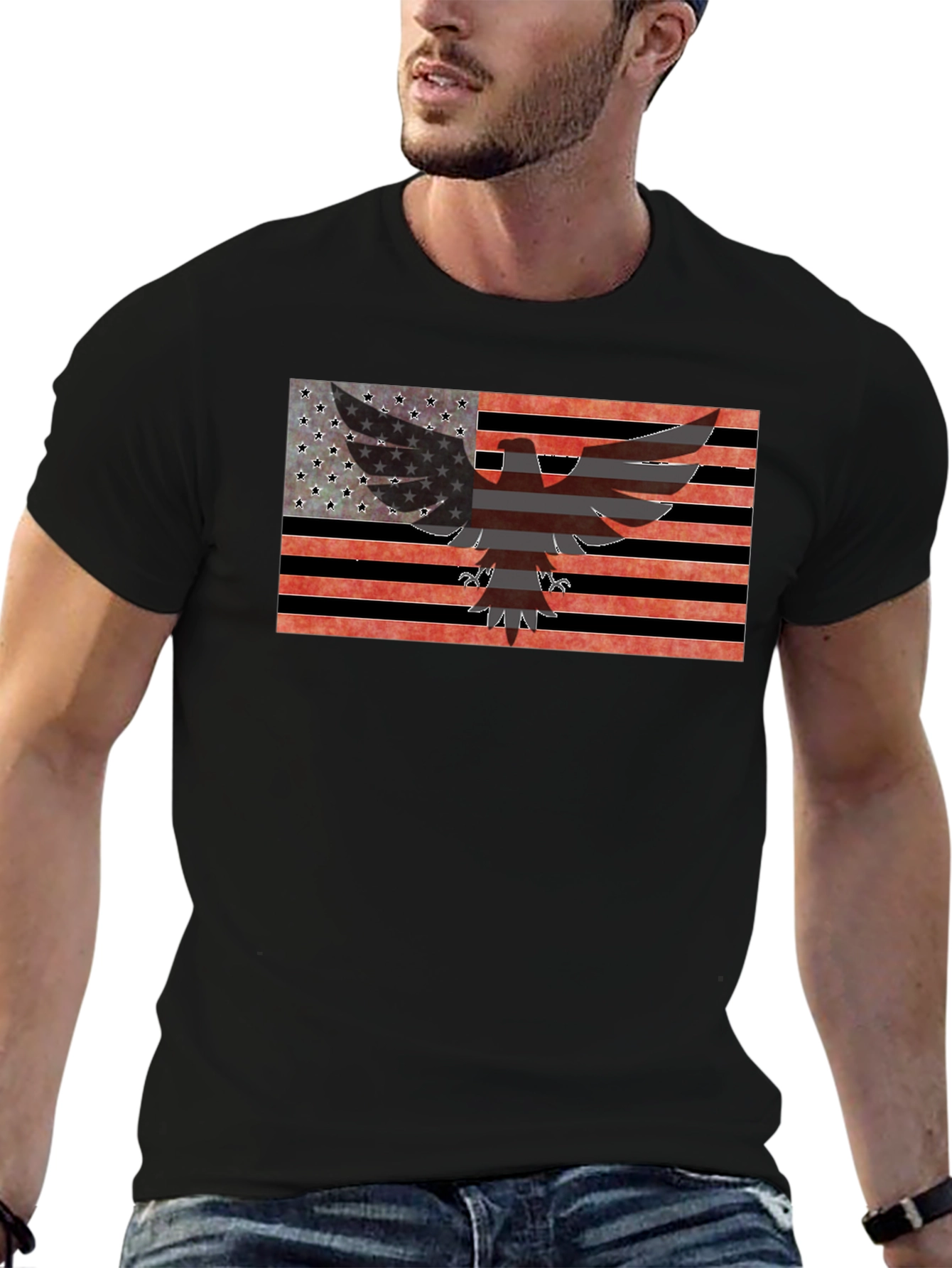 Eagle USA Flag Graphic Tee - Patriotic Apparel