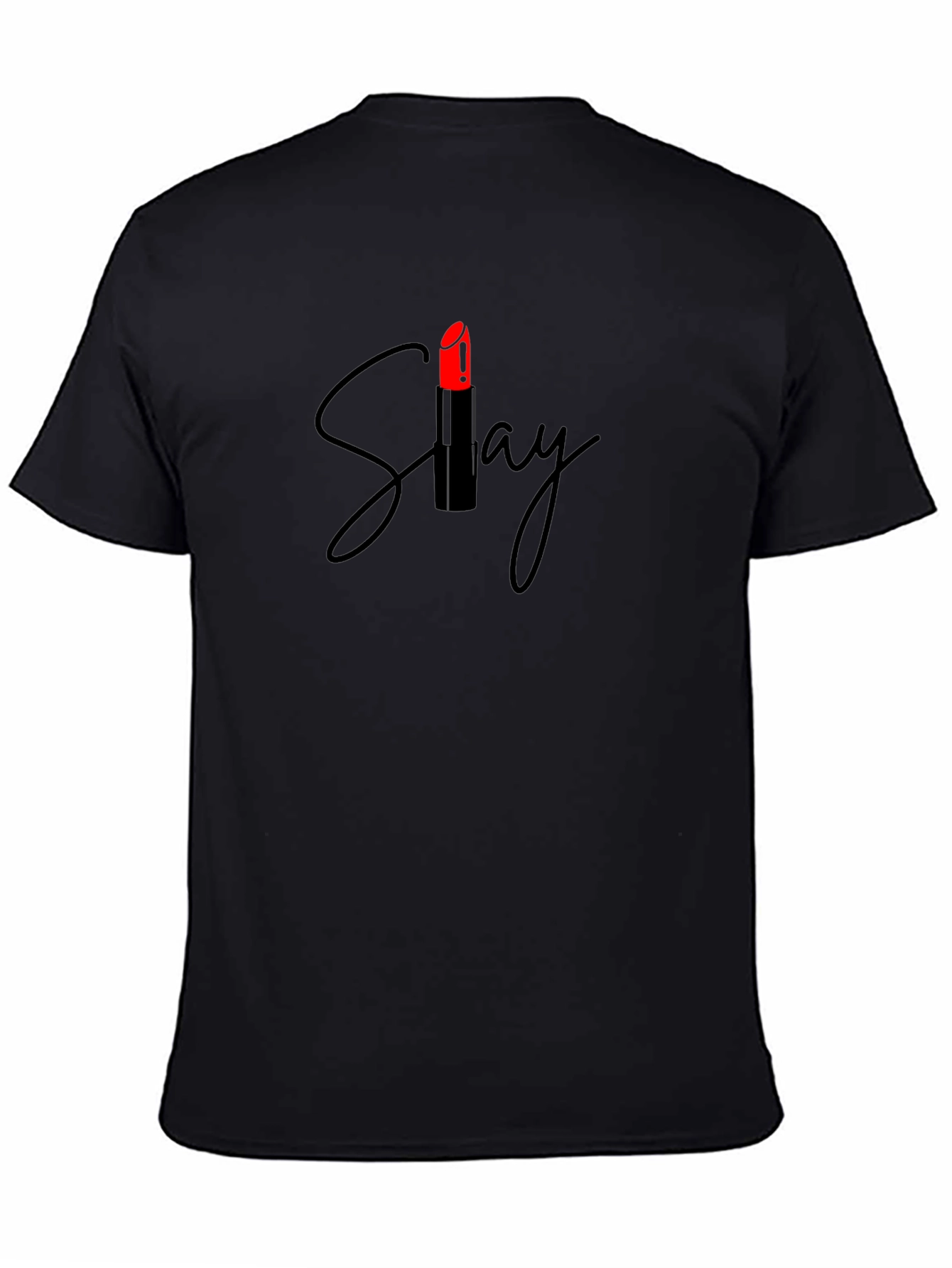 Slay Lipstick Graphic Tee - Stylish Unisex Black T-Shirt