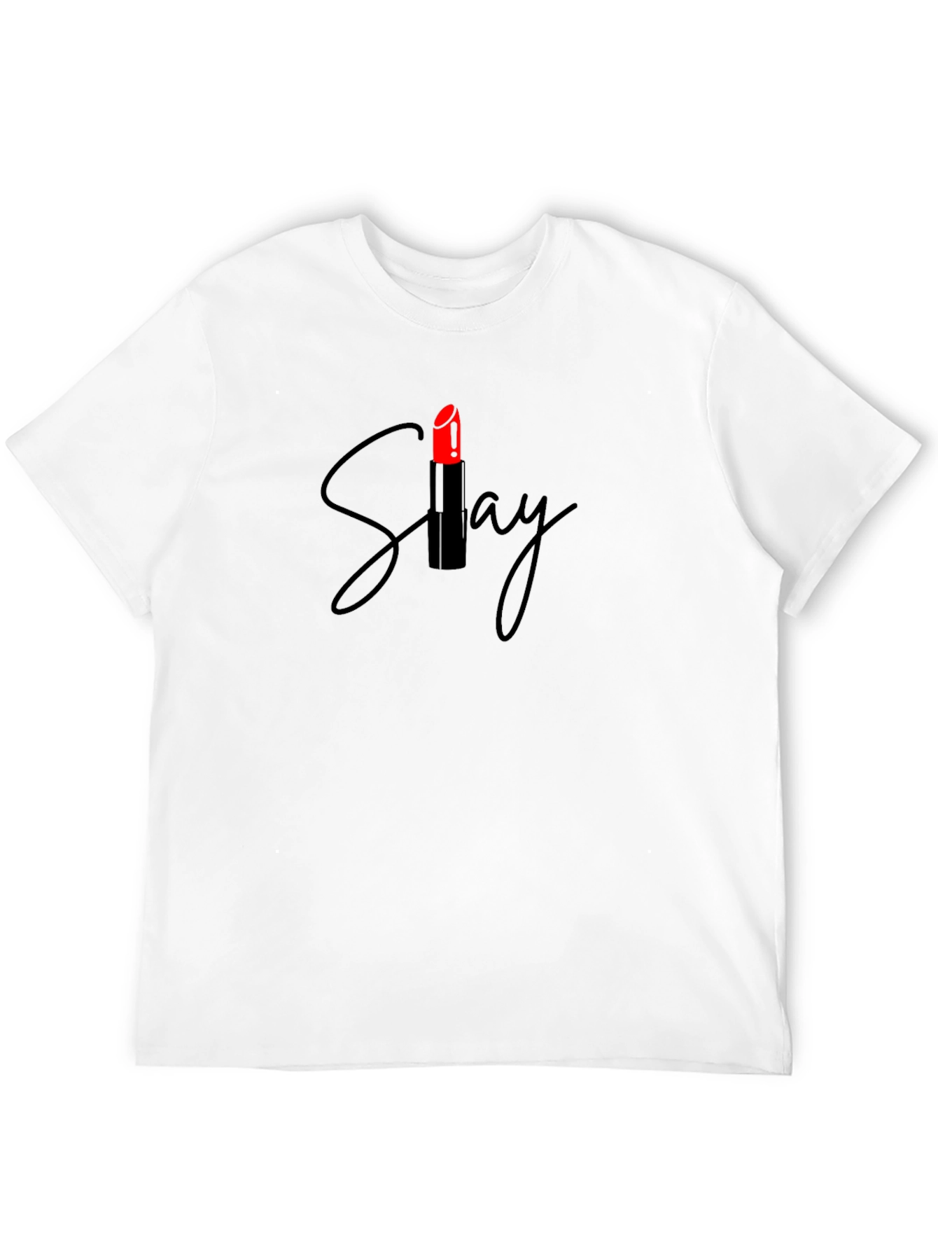 Slay Lipstick Graphic Tee - Stylish Unisex Black T-Shirt