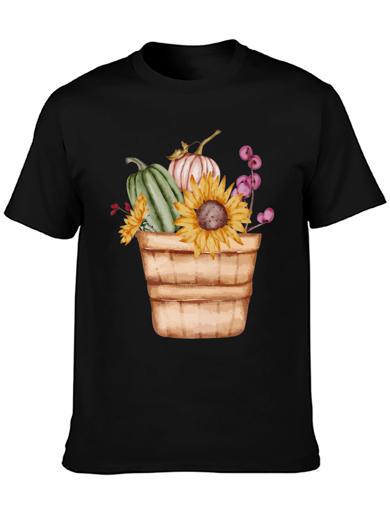 Autumn Harvest T-Shirt: Pumpkins & Sunflowers