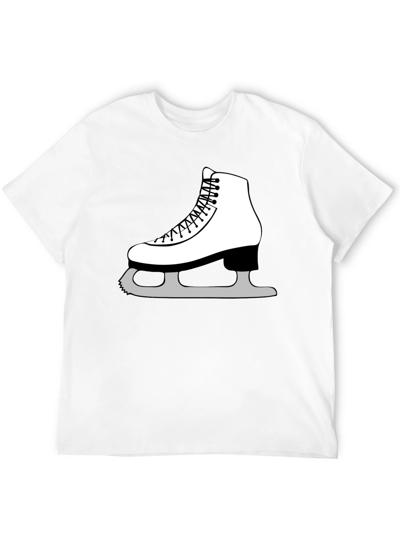 Ice Skating Graphic Tee - Black Cotton T-Shirt