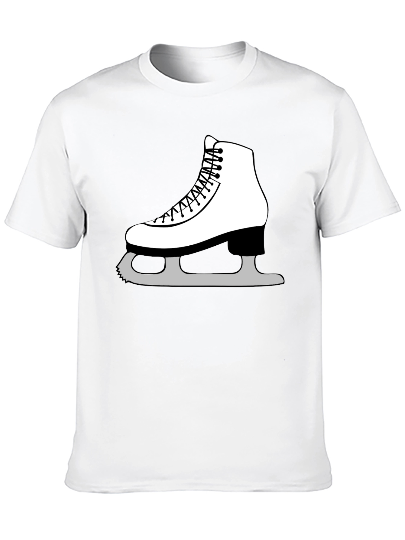 Ice Skating Graphic Tee - Black Cotton T-Shirt