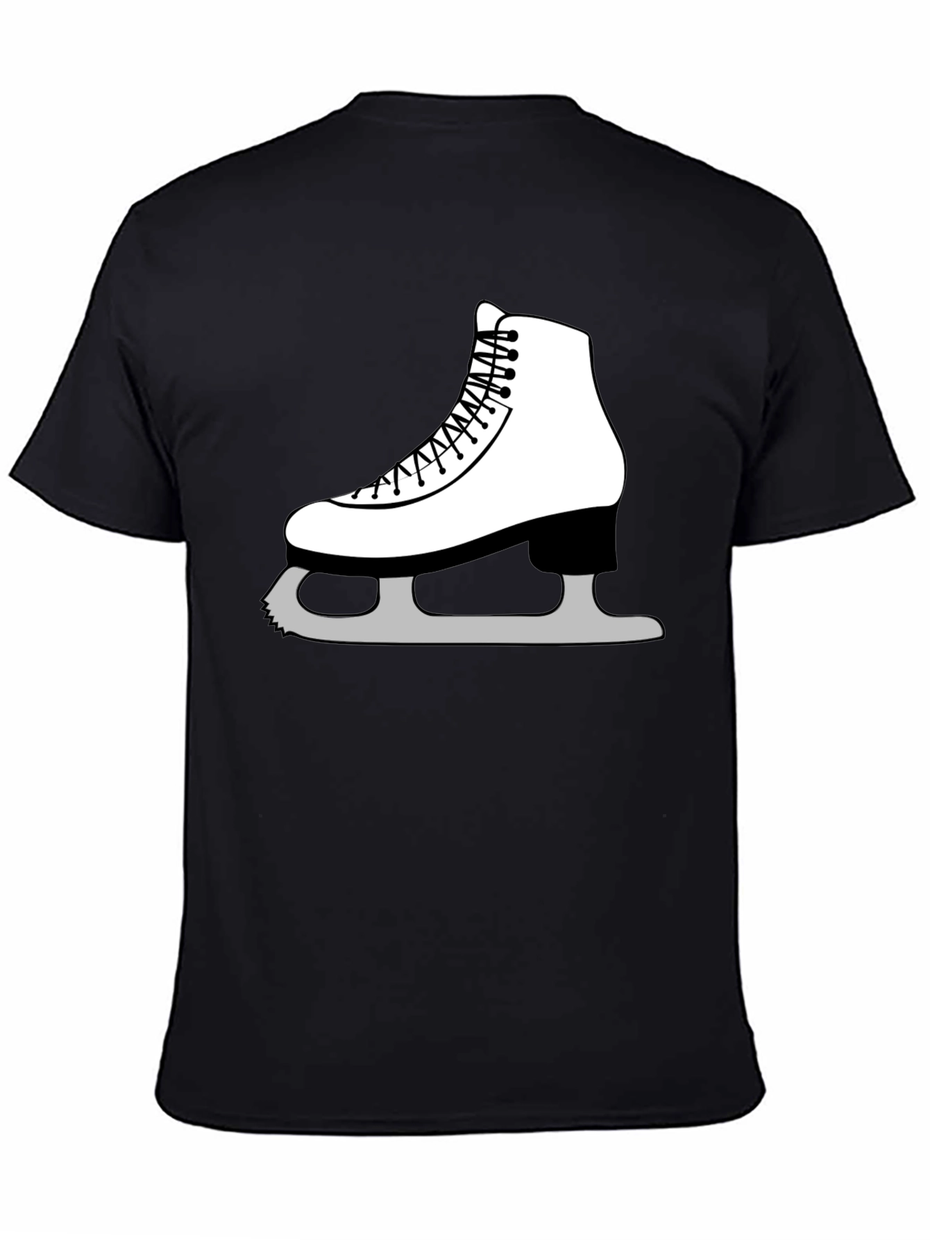 Ice Skating Graphic Tee - Black Cotton T-Shirt