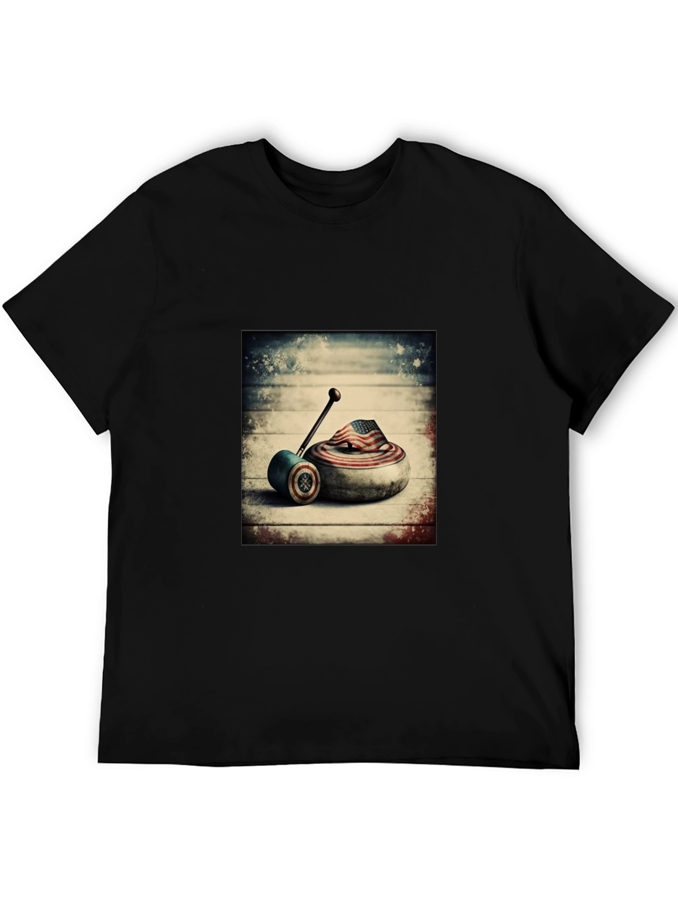 USA Curling Stone Graphic T-Shirt