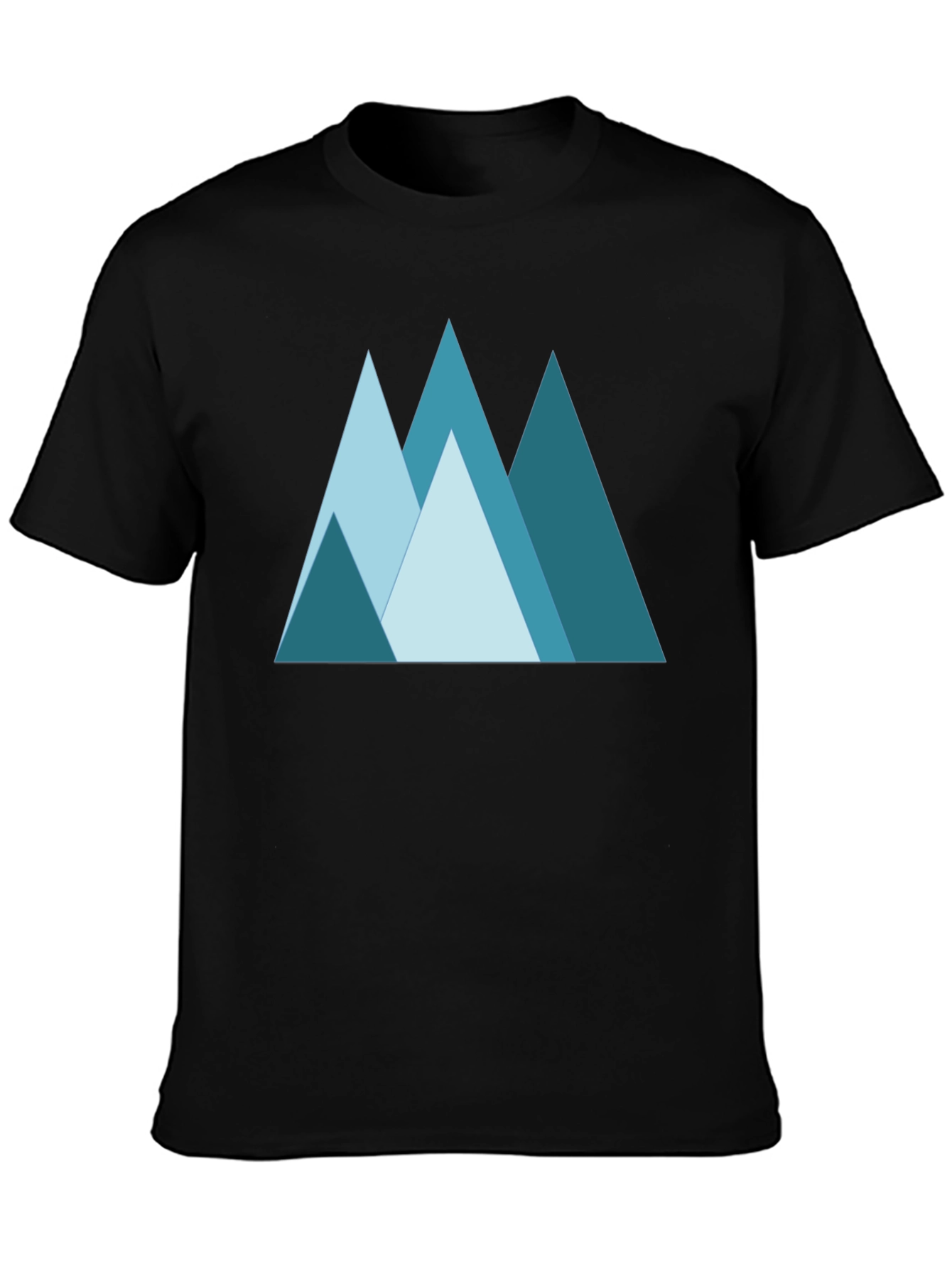 Geometric Mountain Graphic Tee - Black