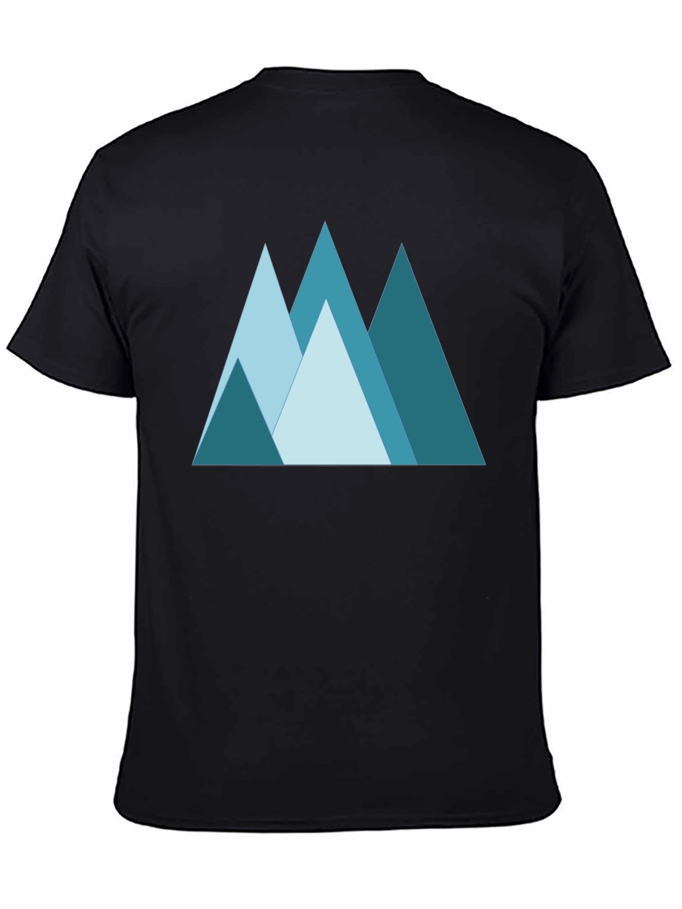 Geometric Mountain Graphic Tee - Black