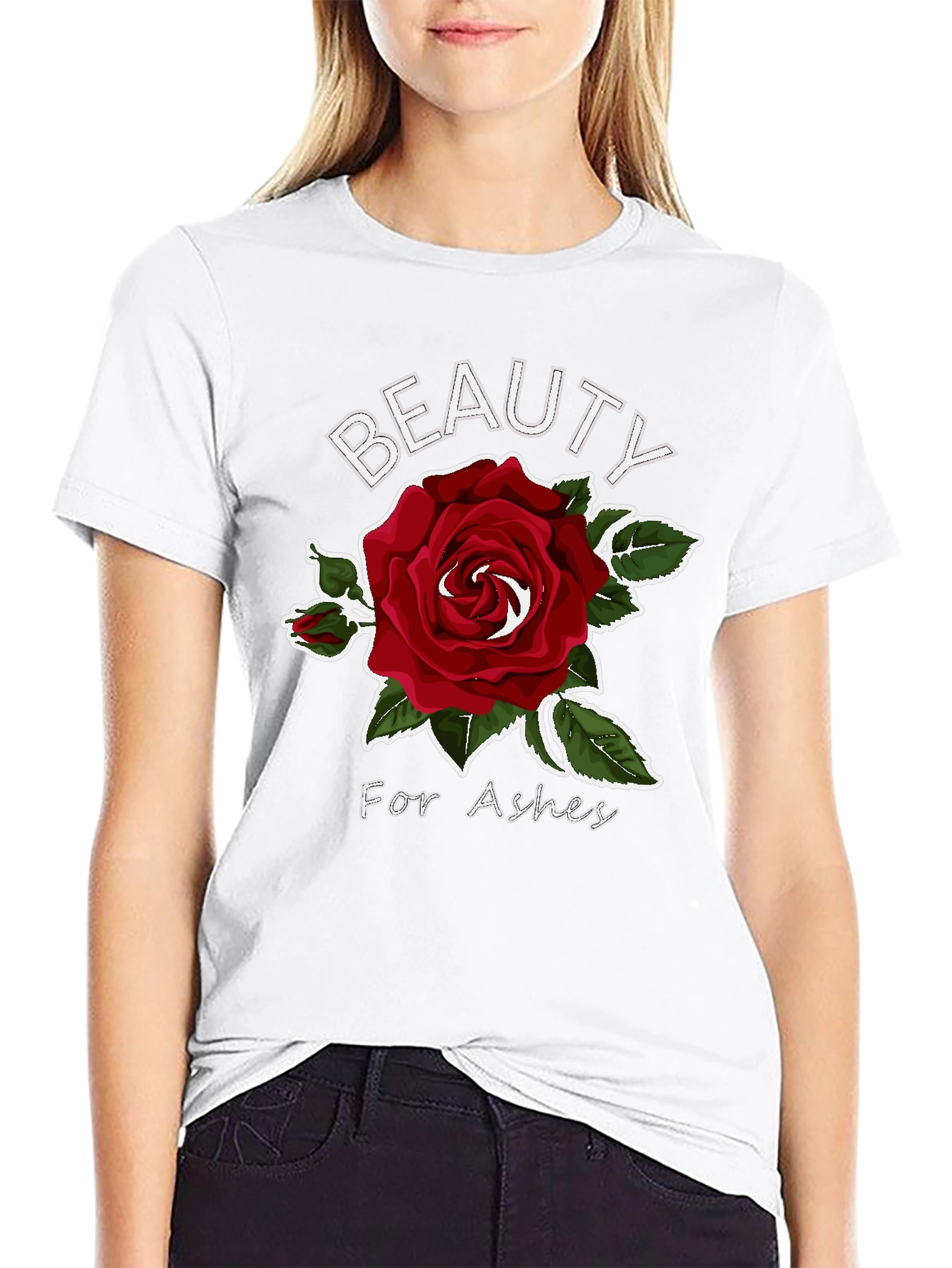 Beauty for Ashes Rose Graphic T-Shirt