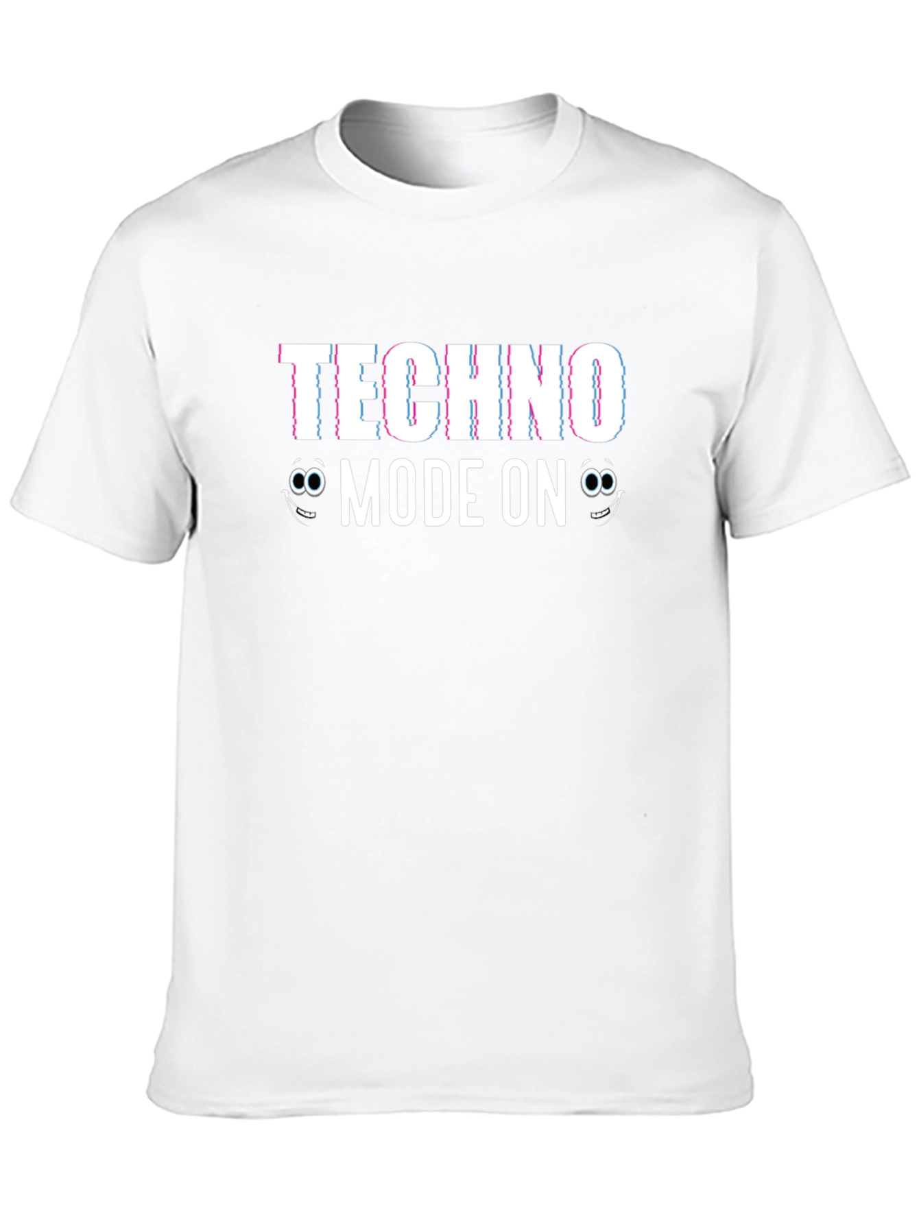 Techno Mode On T-Shirt - Glitch Effect Design