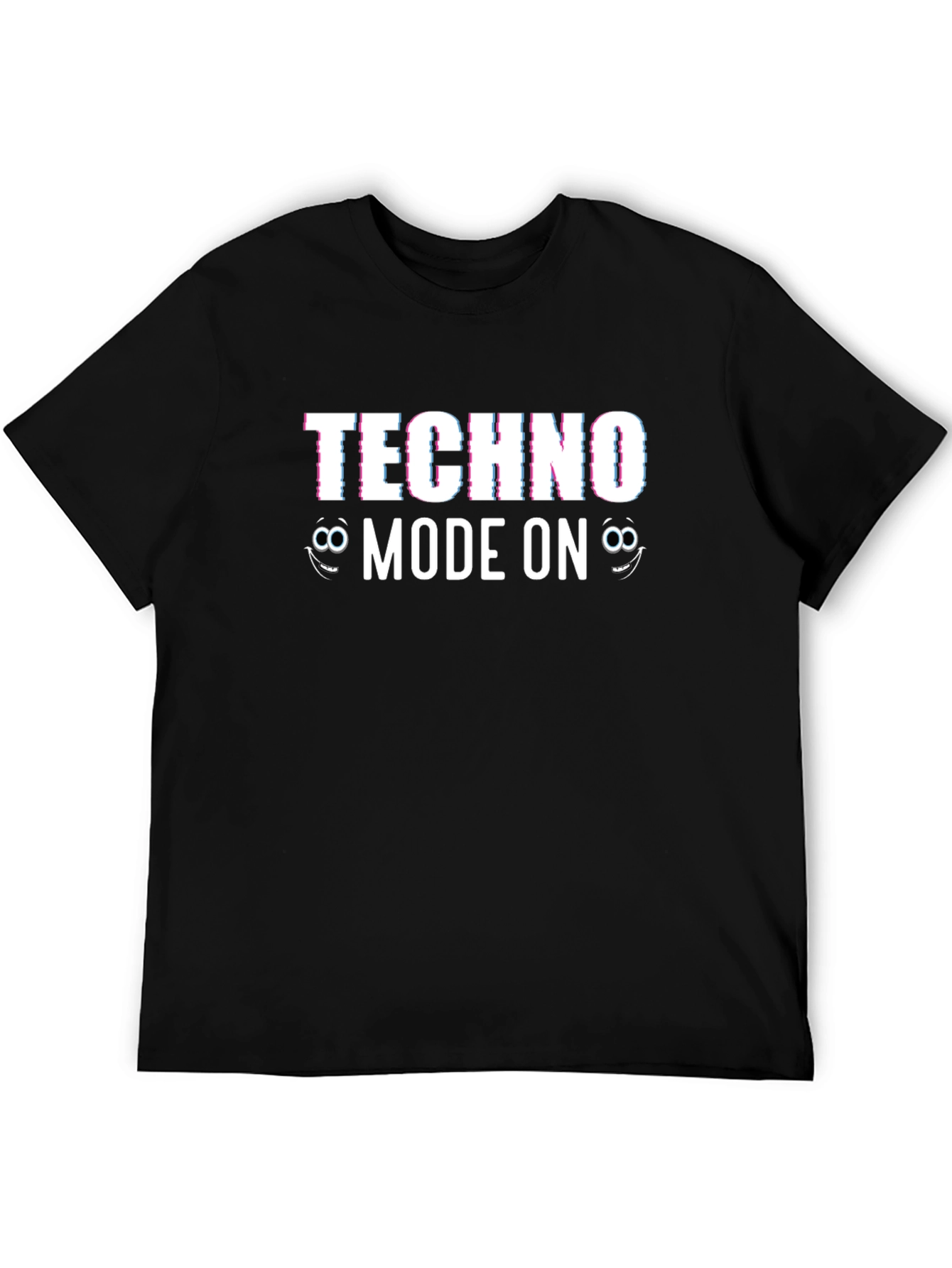 Techno Mode On T-Shirt - Glitch Effect Design