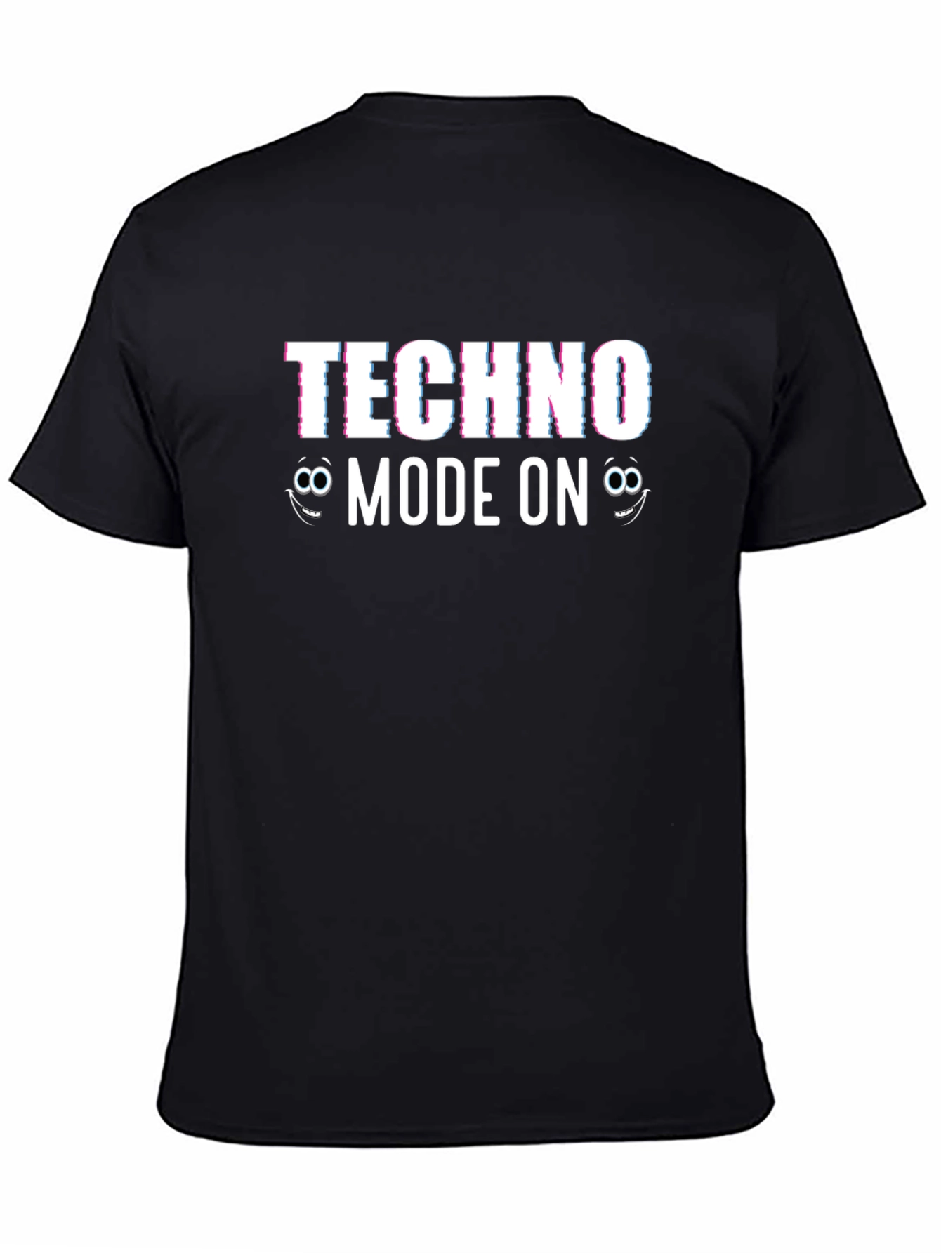 Techno Mode On T-Shirt - Glitch Effect Design