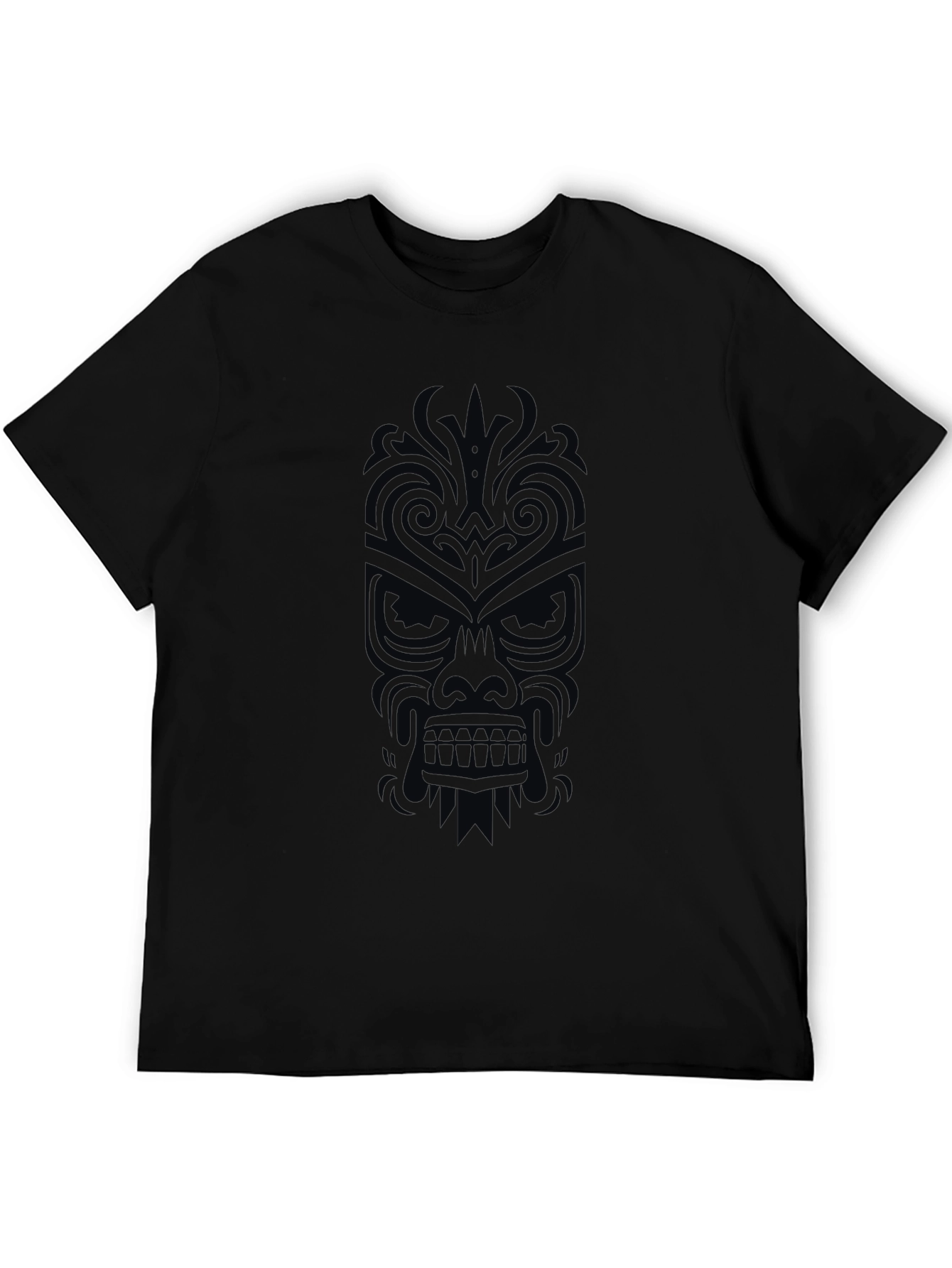 Tribal Mask Graphic Tee - Black