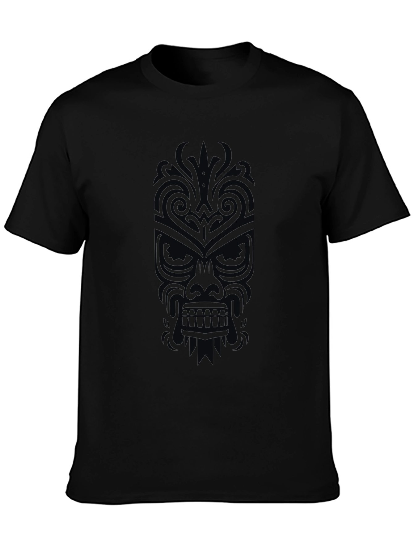 Tribal Mask Graphic Tee - Black
