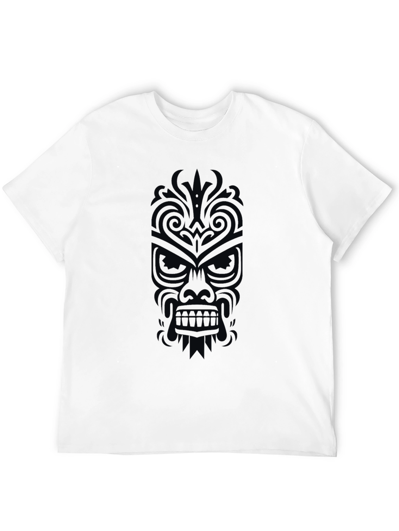 Tribal Mask Graphic Tee - Black