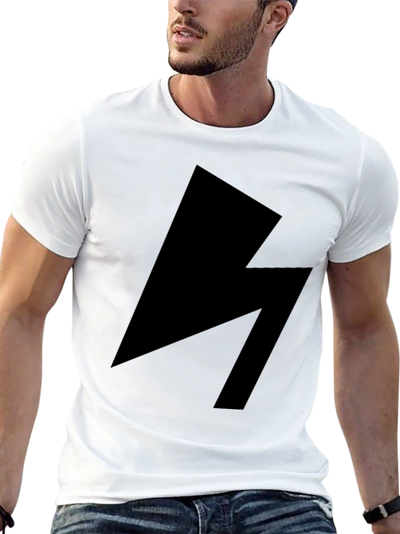 Black Lightning Bolt Graphic Tee - Modern Style