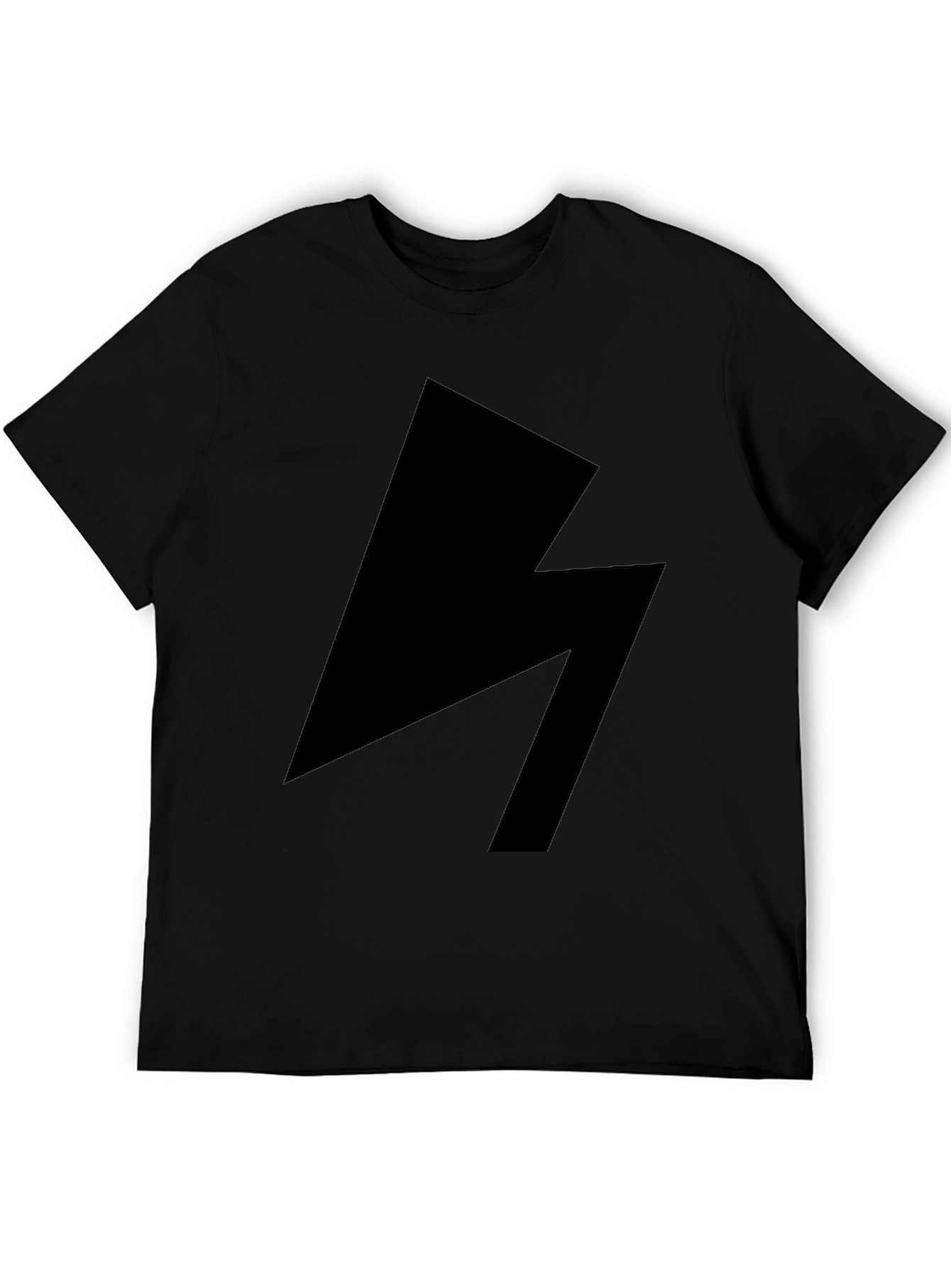 Black Lightning Bolt Graphic Tee - Modern Style