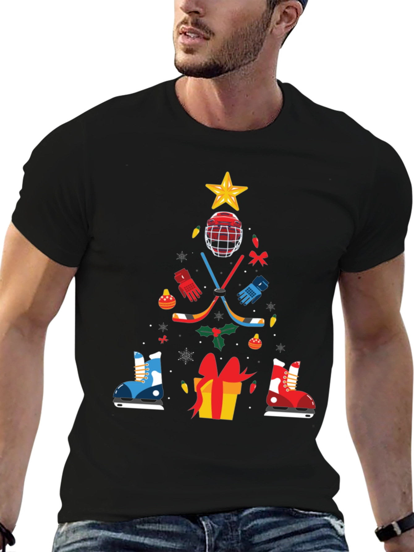 Hockey Christmas Tree T-Shirt