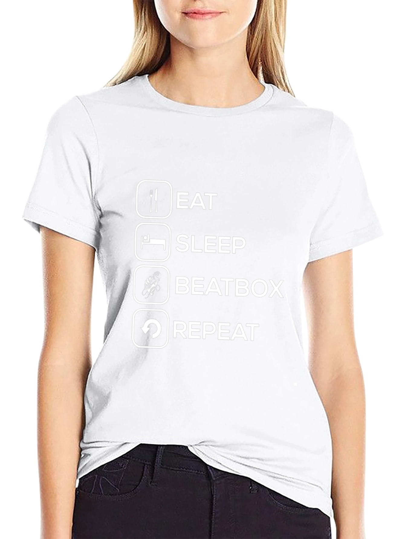 Eat Sleep Beatbox Repeat Black T-Shirt