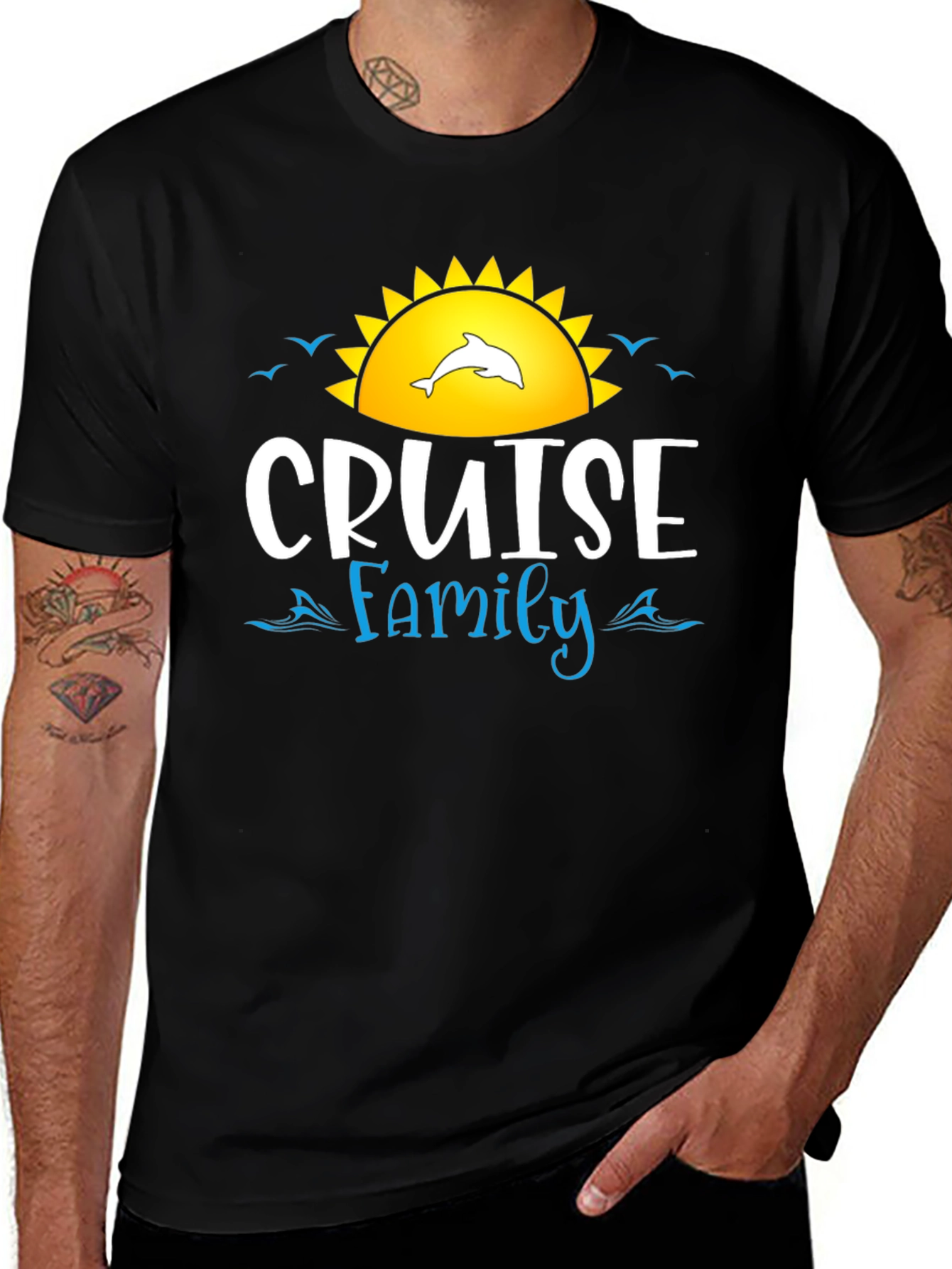 Cruise Family T-Shirt Dolphin Sun Graphic Tee