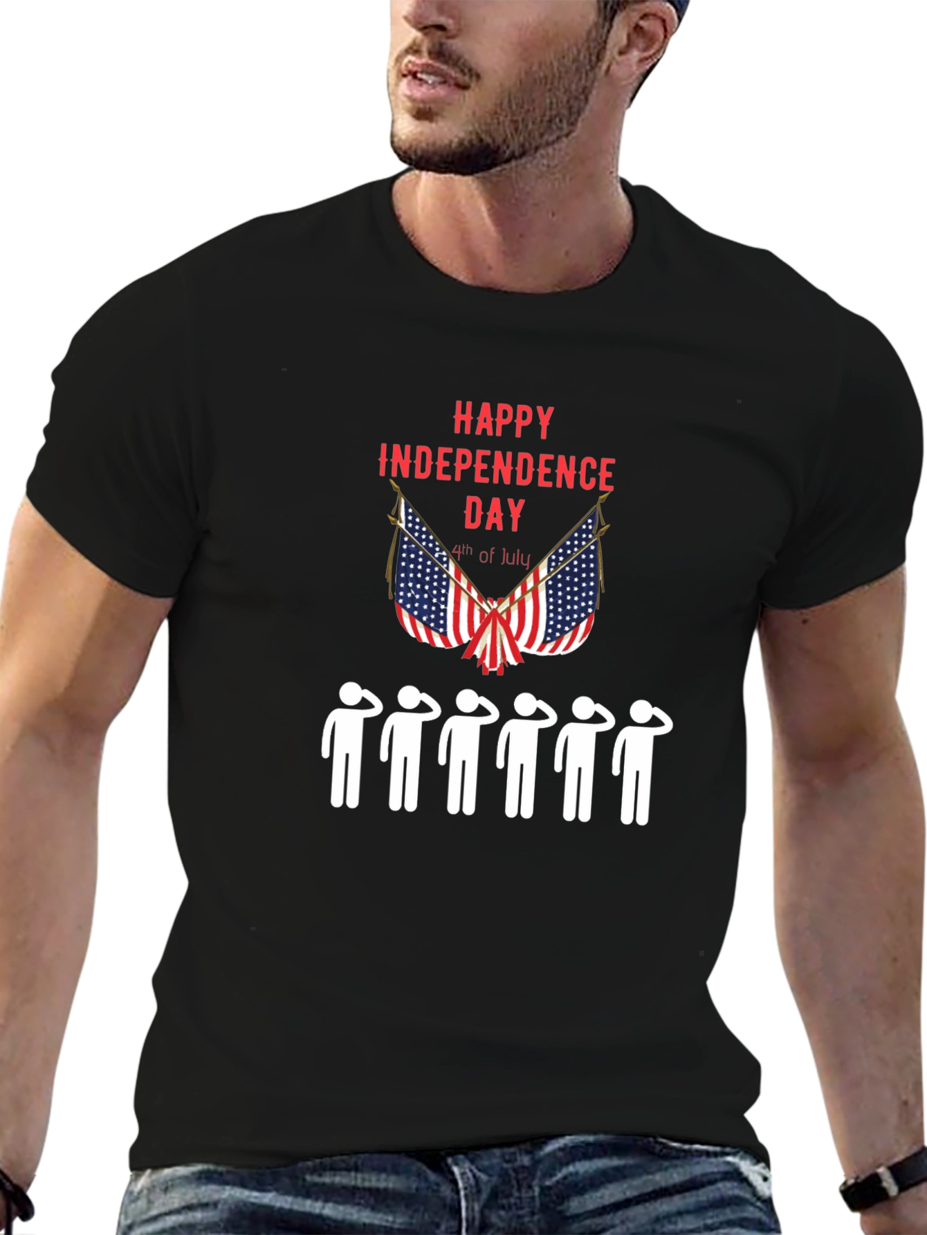 Independence Day Saluting Mens T-Shirt