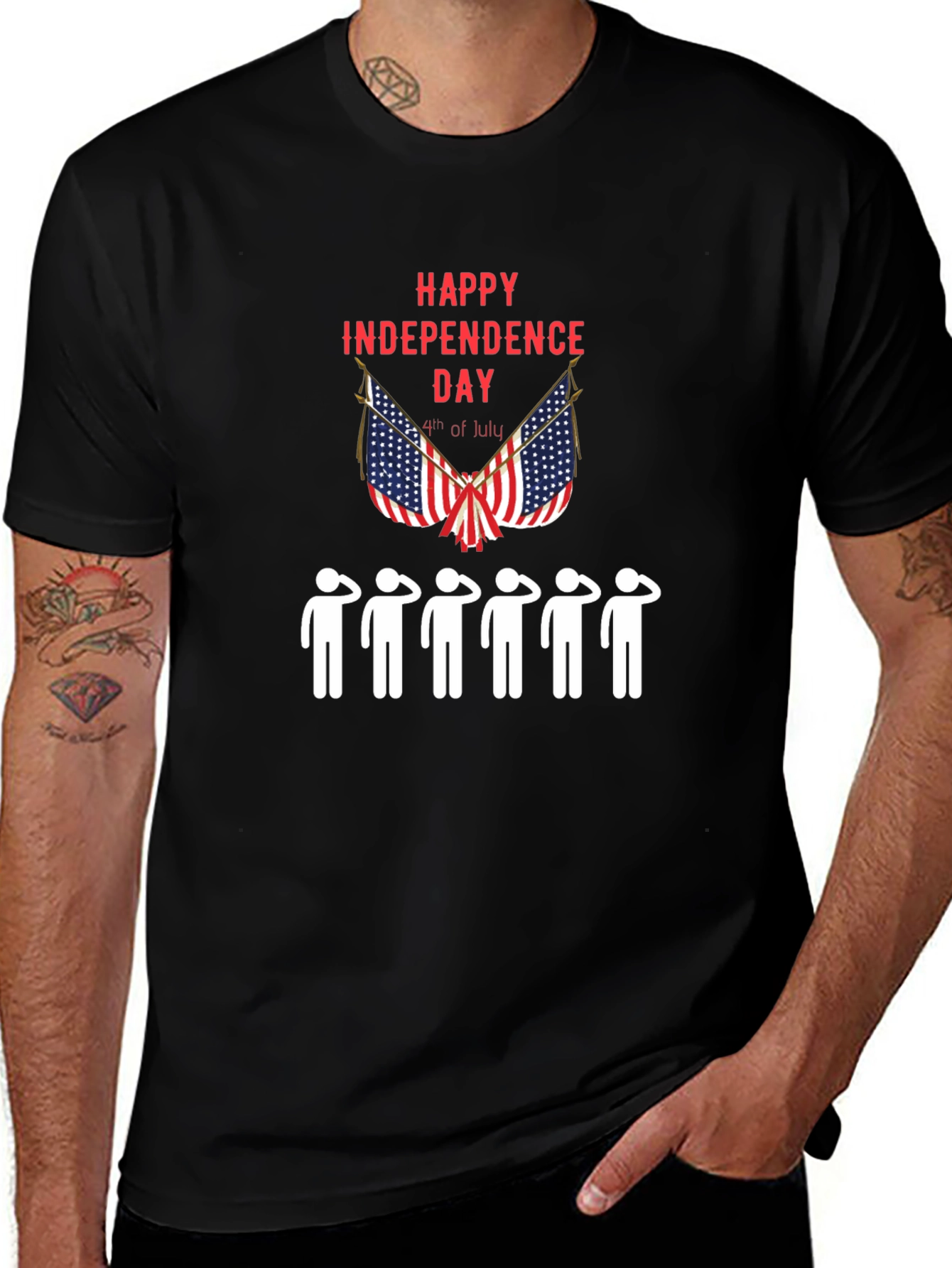 Independence Day Saluting Mens T-Shirt