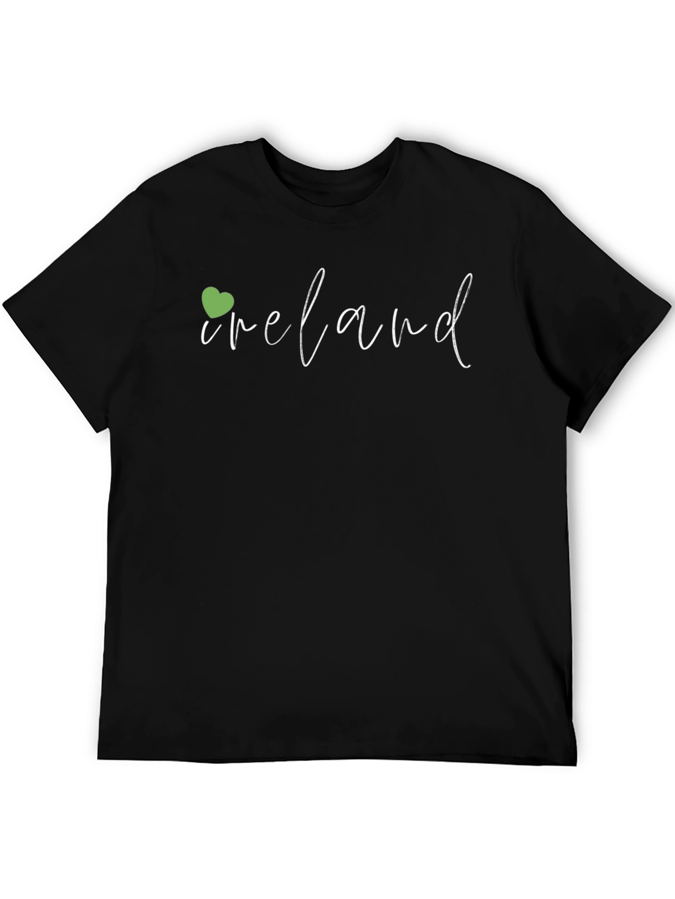 Ireland Shamrock Heart Graphic Tee - Black