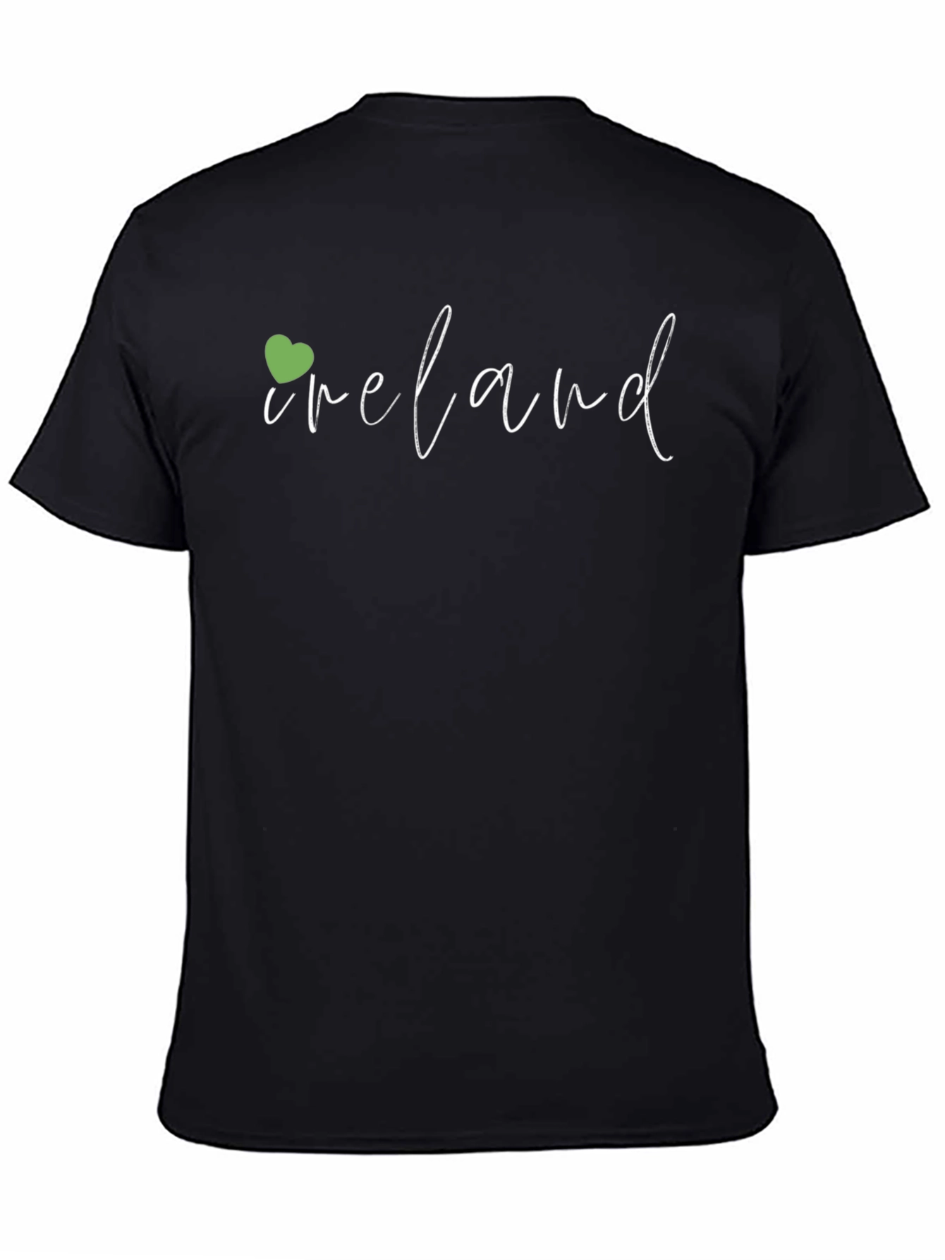 Ireland Shamrock Heart Graphic Tee - Black