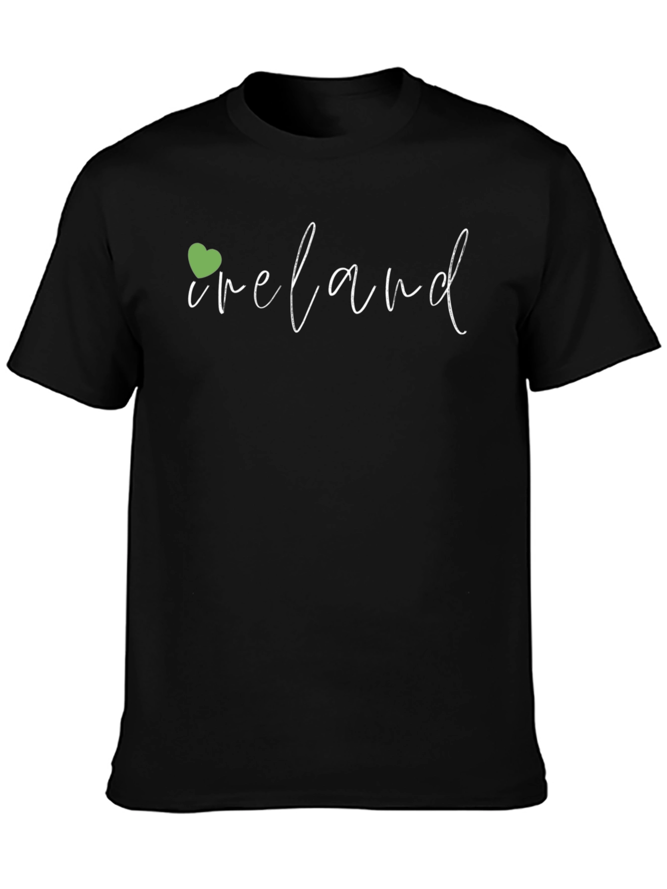 Ireland Shamrock Heart Graphic Tee - Black