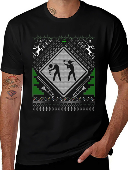 Funny Trombone Player Ugly Christmas Sweater T-Shirt