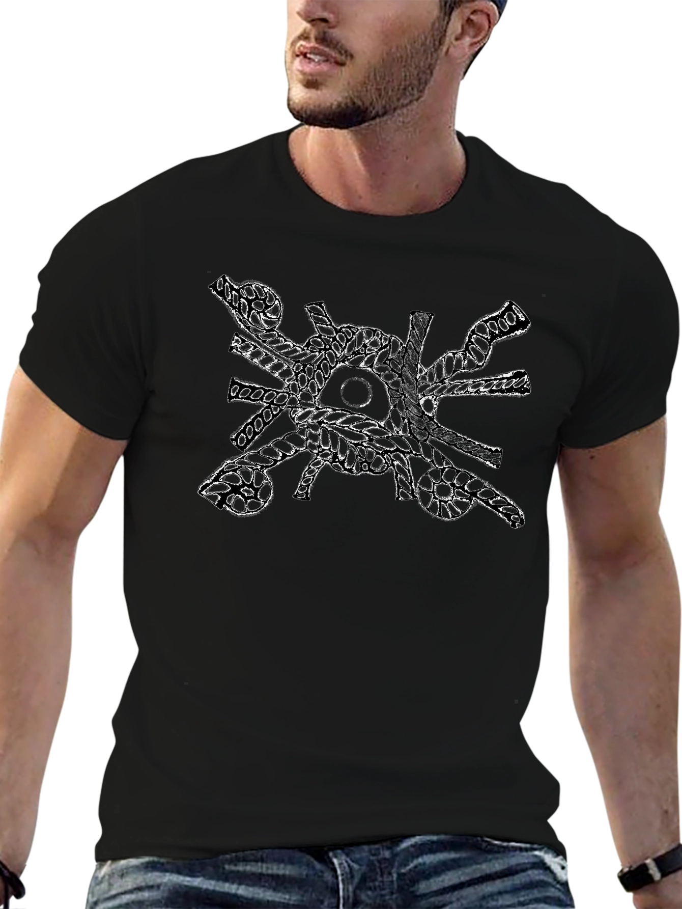 Abstract Art Graphic Black T-Shirt