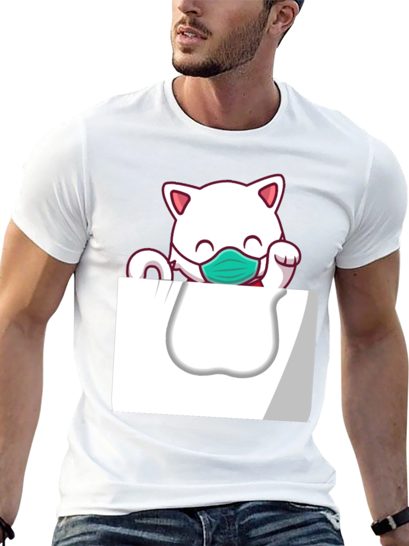 Masked Cat Graphic Tee
