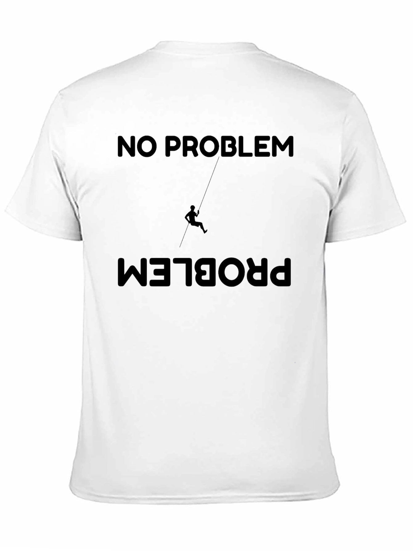 No Problem Climber Graphic Tee - Black Cotton Shirt