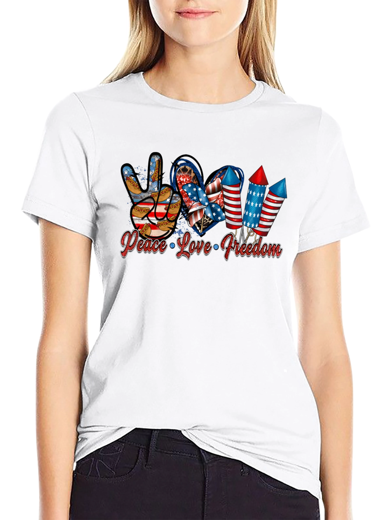 Patriotic Peace Love Freedom T-Shirt