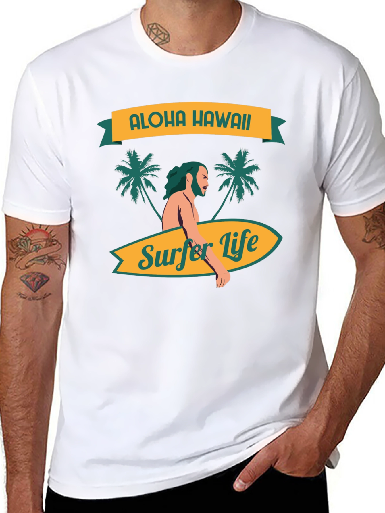 Aloha Hawaii Surfer Life Graphic Tee