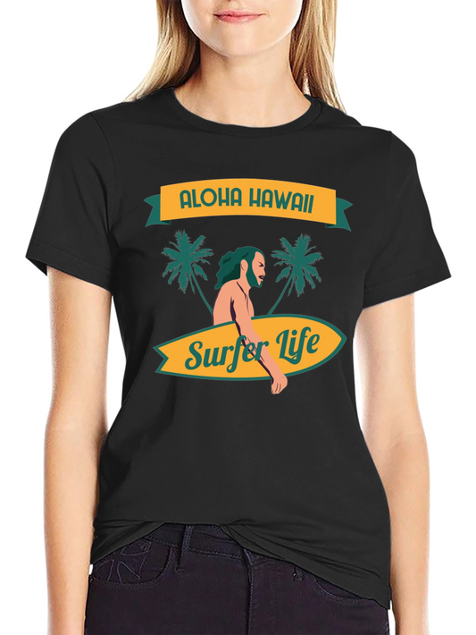 Aloha Hawaii Surfer Life Graphic Tee