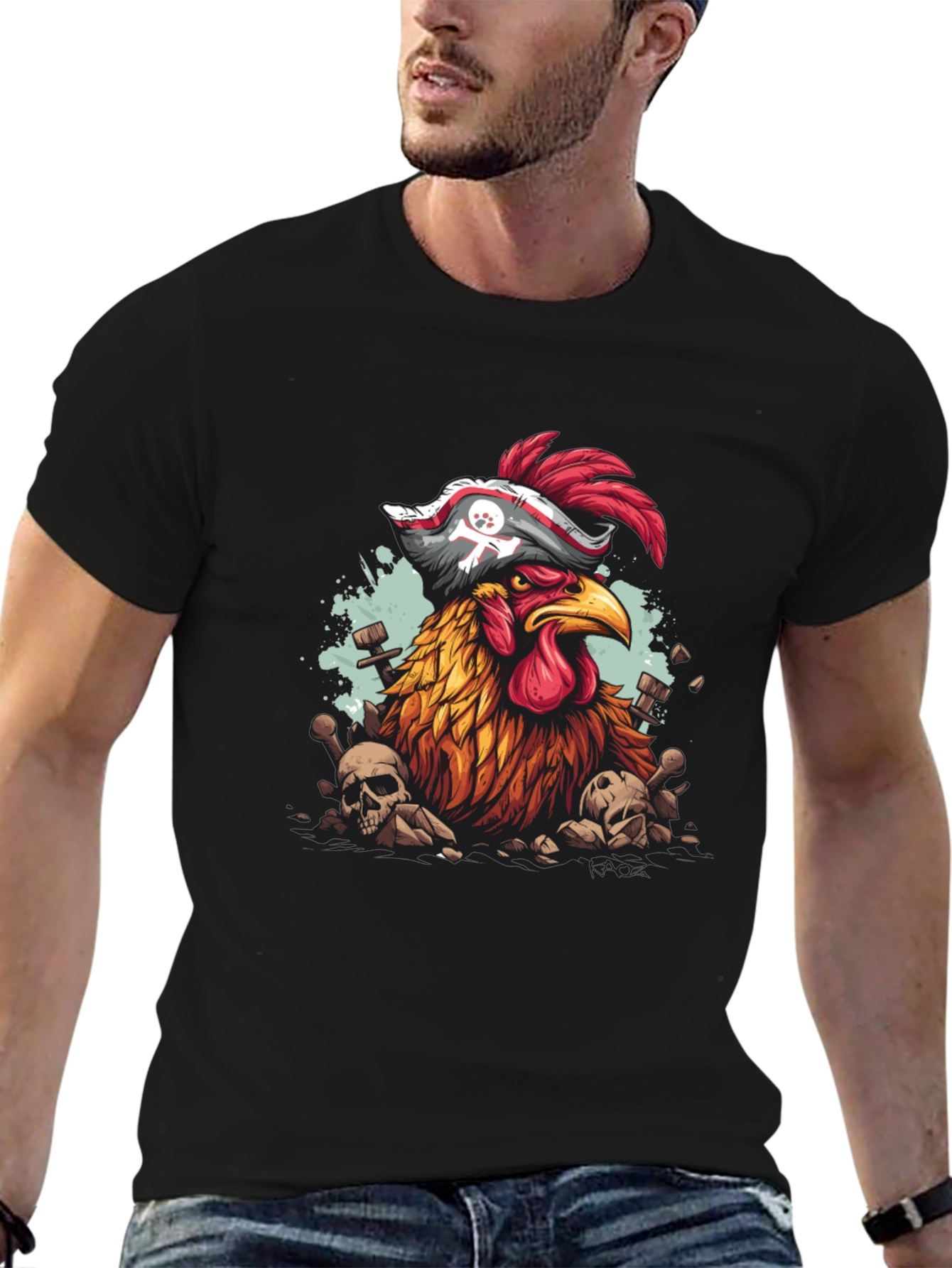 Pirate Chicken Graphic T-Shirt