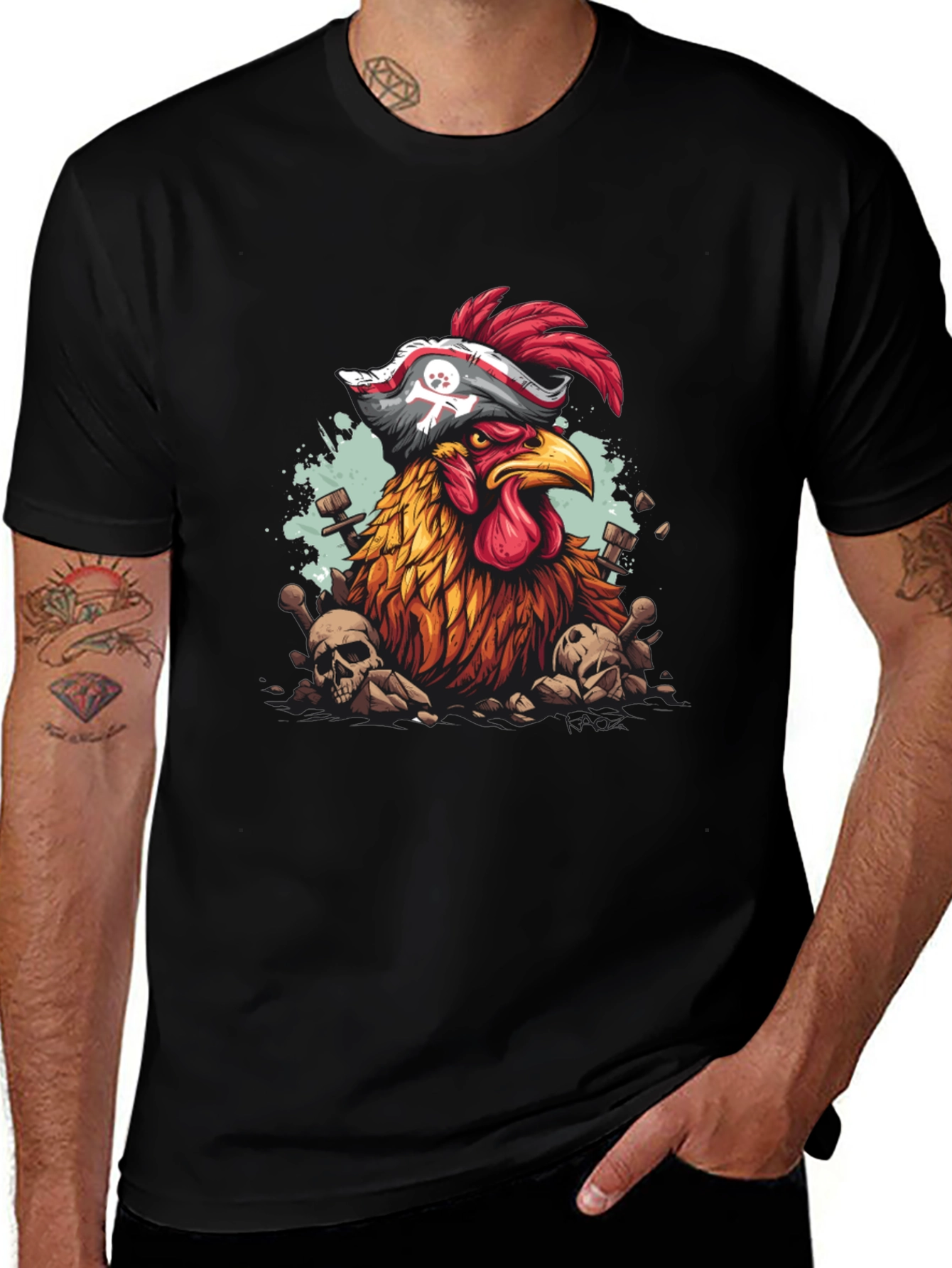 Pirate Chicken Graphic T-Shirt
