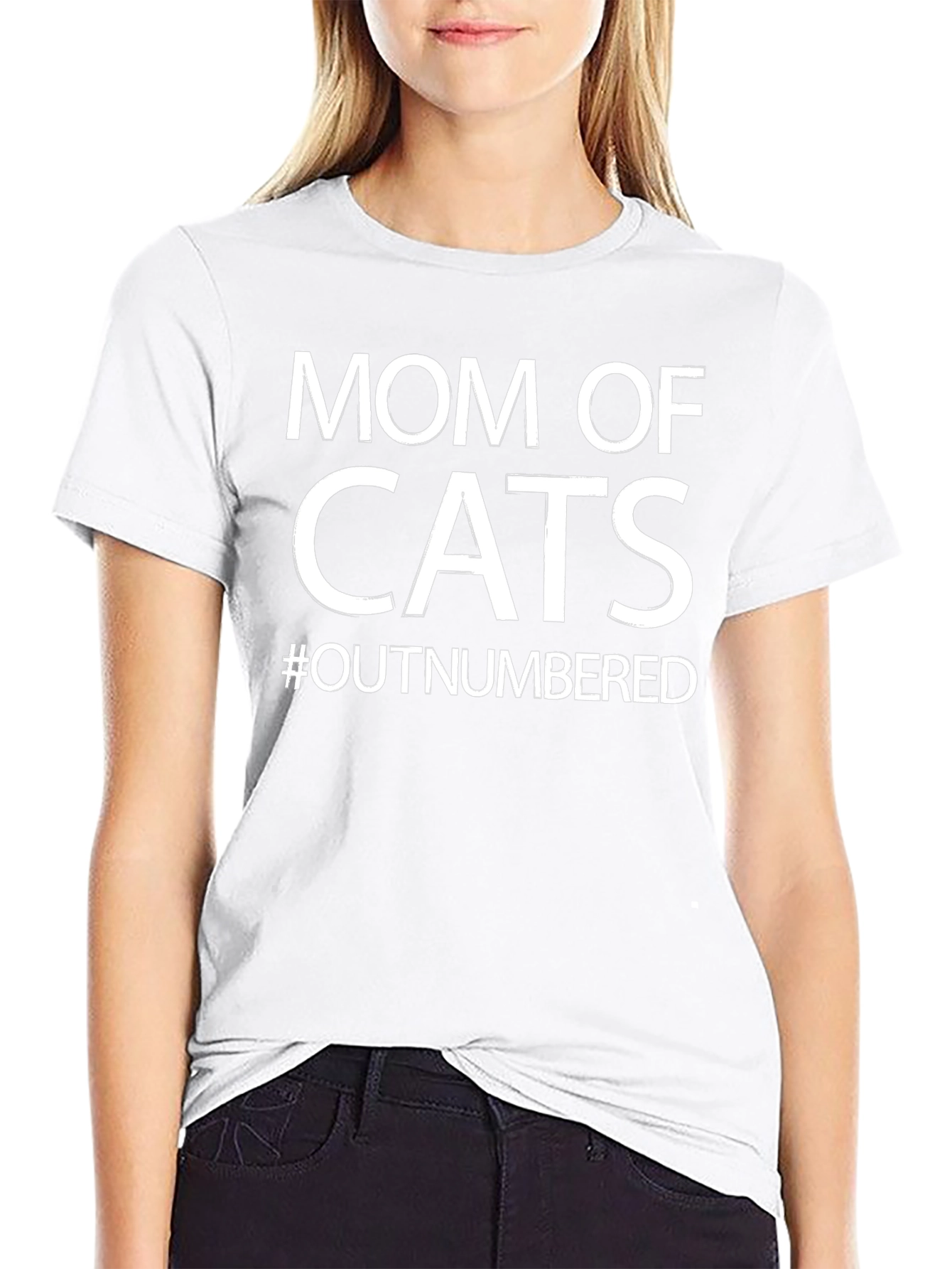 Mom of Cats T-Shirt - #Outnumbered
