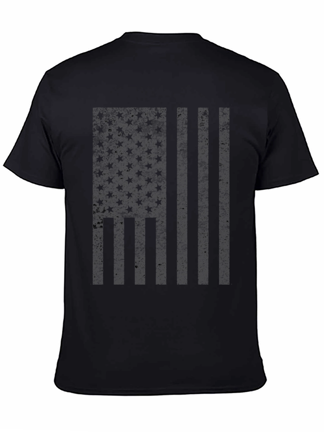 Blacked Out American Flag Graphic T-Shirt