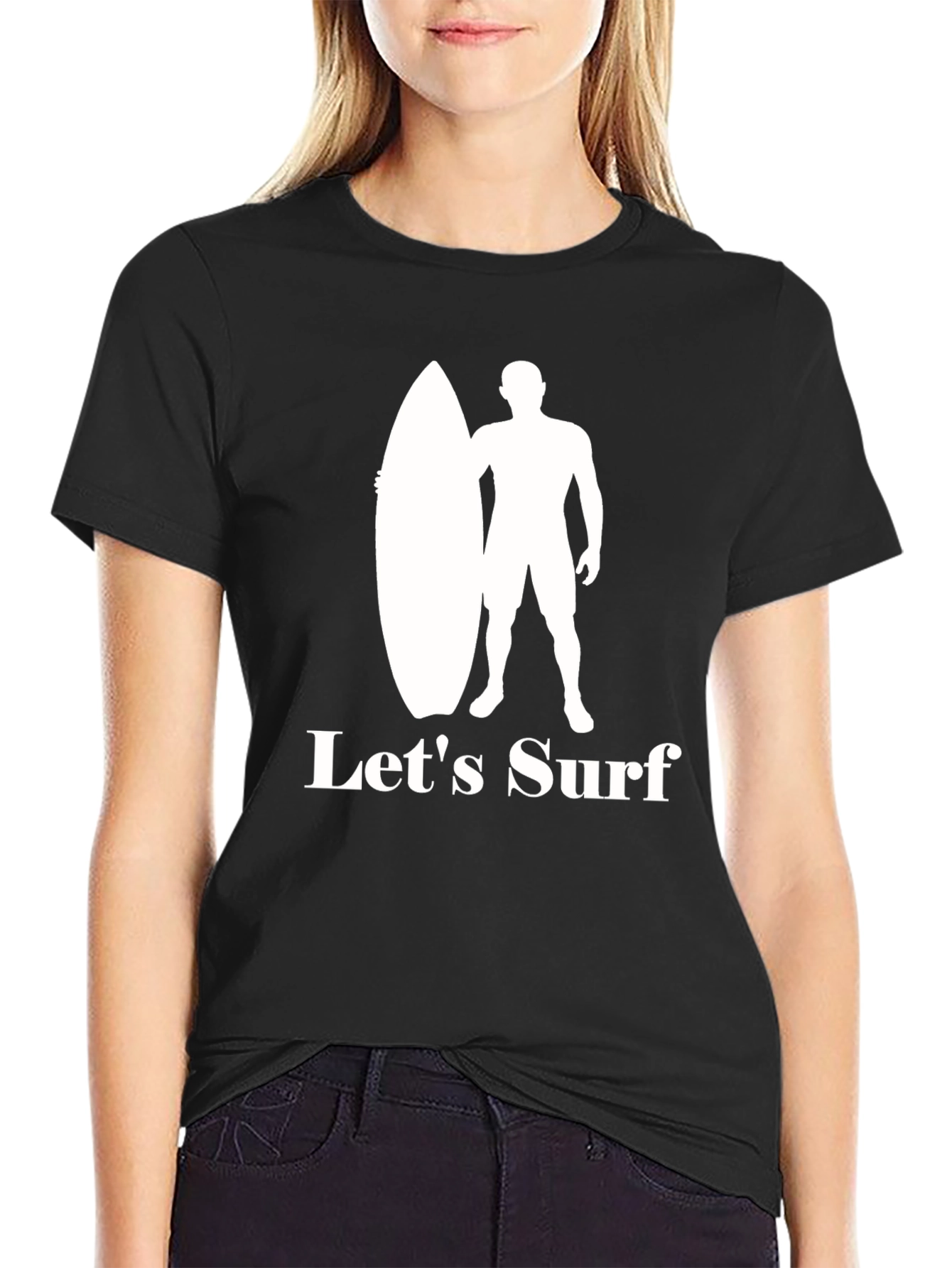 Lets Surf Graphic Tee - Surfer Silhouette