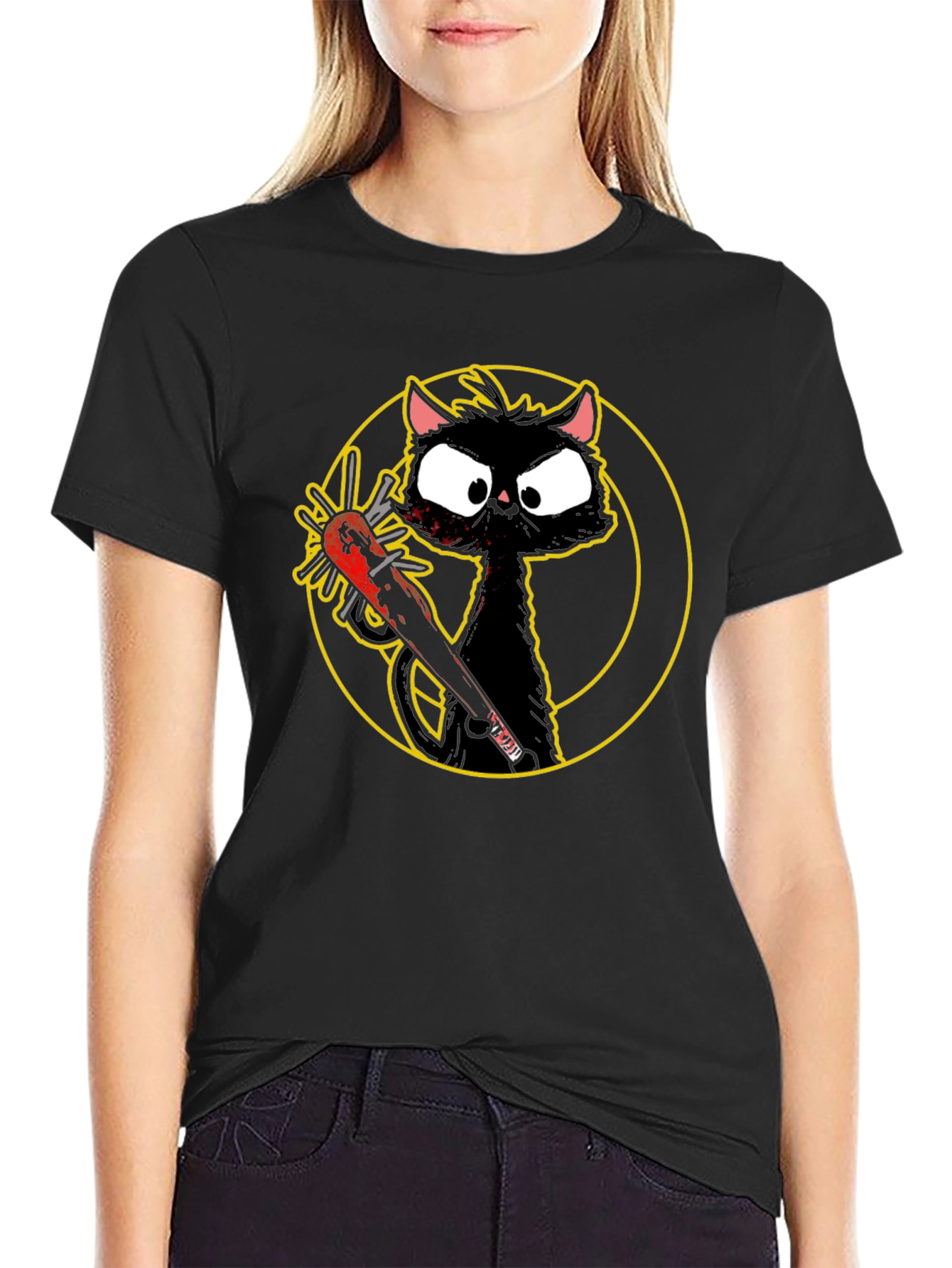 Killer Cat Graphic Tee - Black